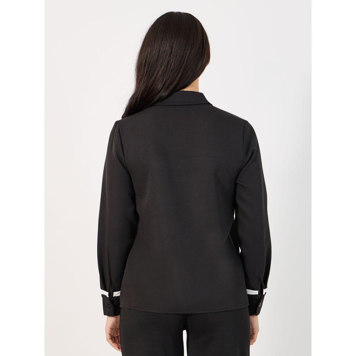 بلوزة بقصة عادية وجيب على الصدر-women-clothing-shirtsandblouses-shirts-image-4