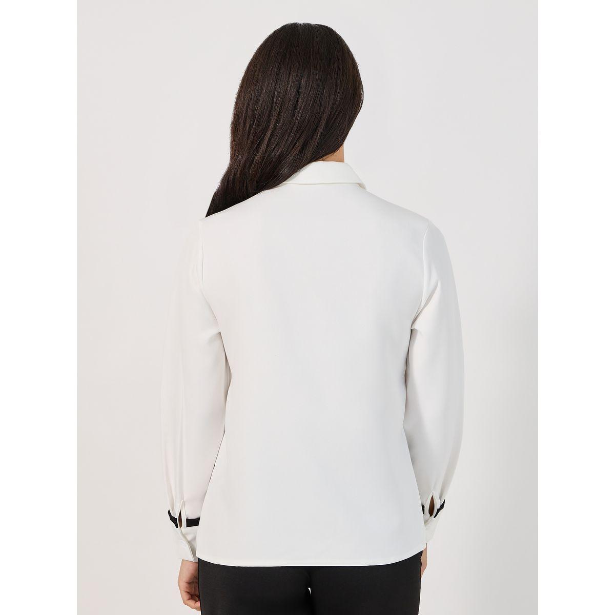 Styli Regular Fit Contrast Details Shirt with Chest Pocket-women-clothing-shirtsandblouses-shirts-image-5