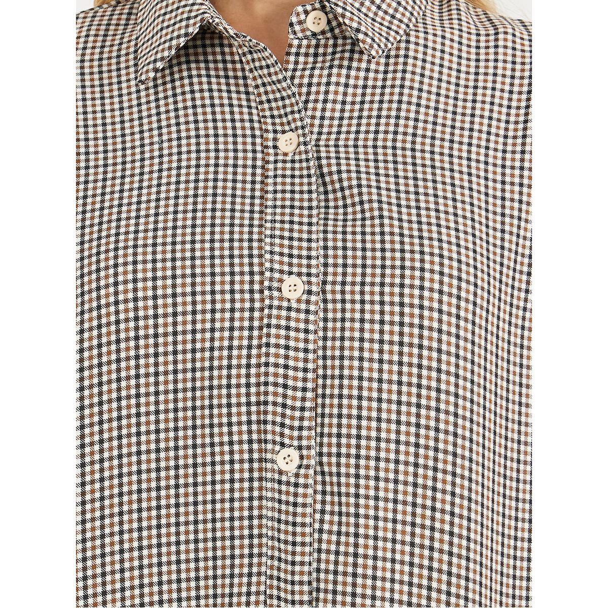 Styli Check Oversized Shirt with Button Placket-women-clothing-shirtsandblouses-shirts-image-4