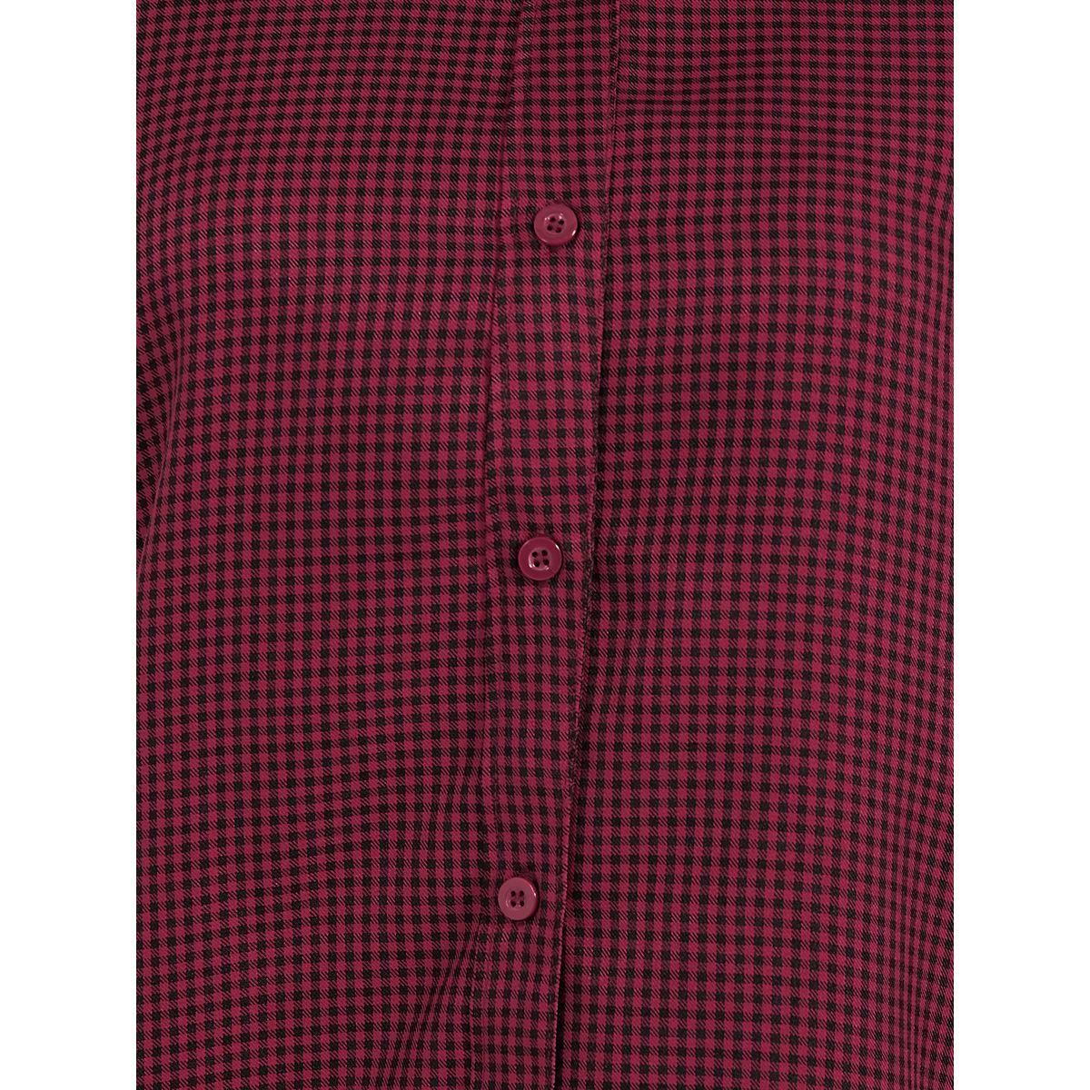 بلوزة فضفاضة بطبعة مربعات مع أزرار غلق-women-clothing-shirtsandblouses-shirts-image-4
