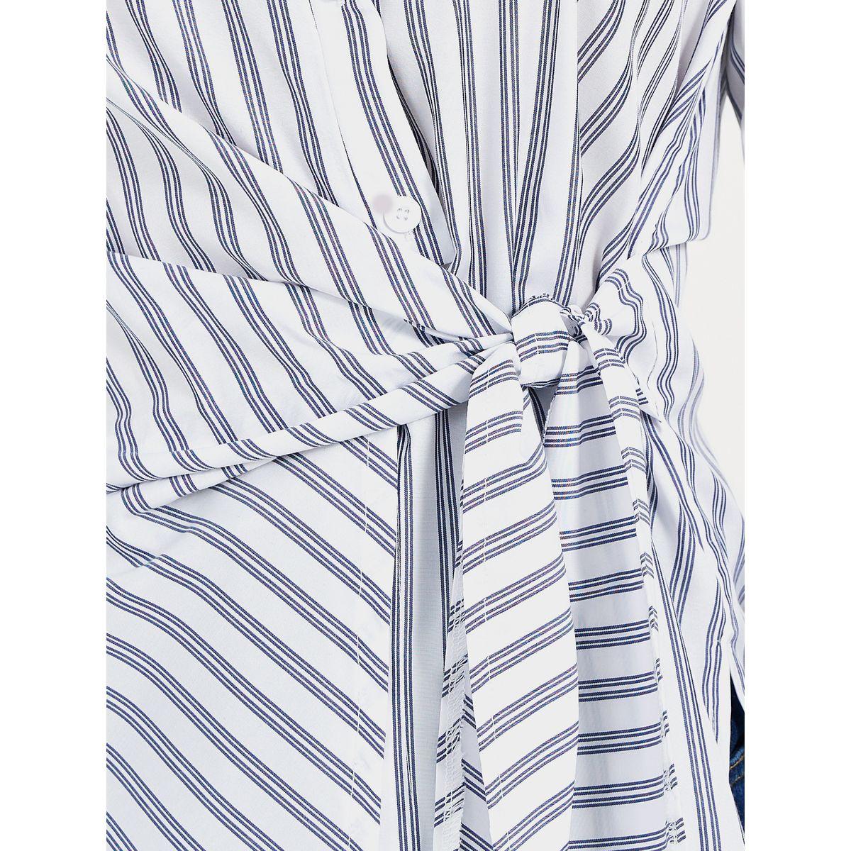 Styli Striped Wrap Tie Detail Regular Fit Shirt-women-clothing-shirtsandblouses-shirts-image-3