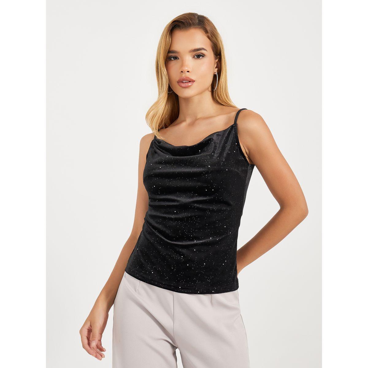 Styli Shimmer Velvet Look Cami-women-clothing-tshirts-image-1