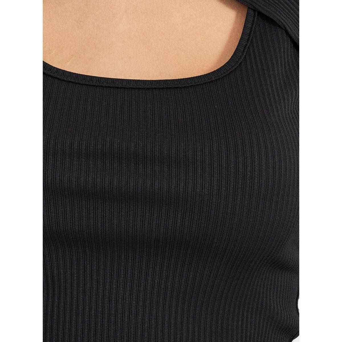 Styli High Neck 2in1 Style Ribbed Knit Layered Top-women-clothing-tshirts-image-3