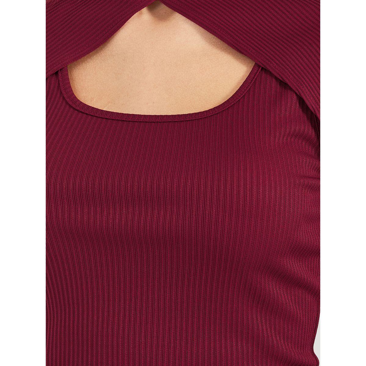 Styli High Neck 2in1 Style Ribbed Knit Layered Top-women-clothing-shirtsandblouses-blouses-image-4
