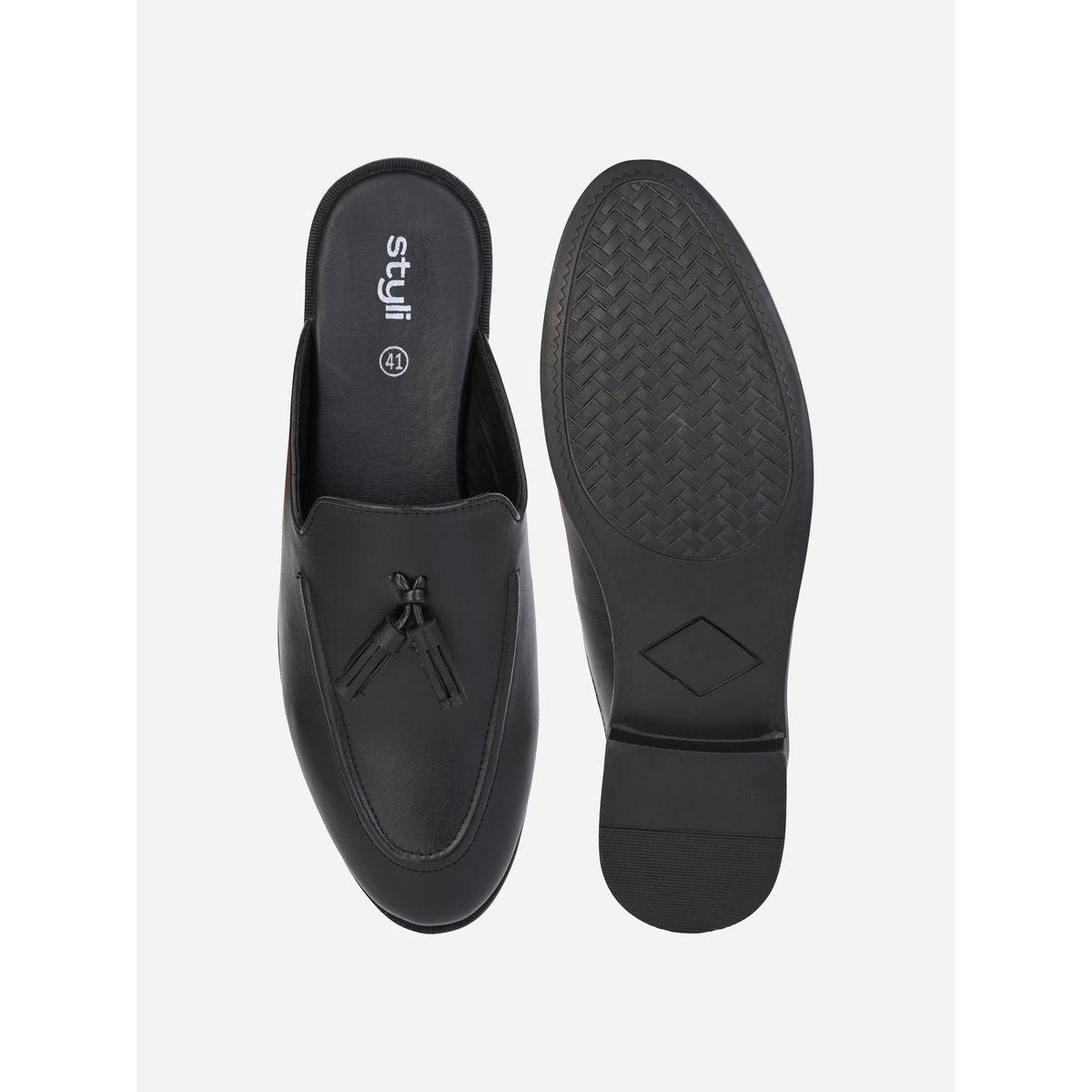 Tassel Accent Slip On Open Heel Mules-men-shoes-loafersandmoccasins-image-4