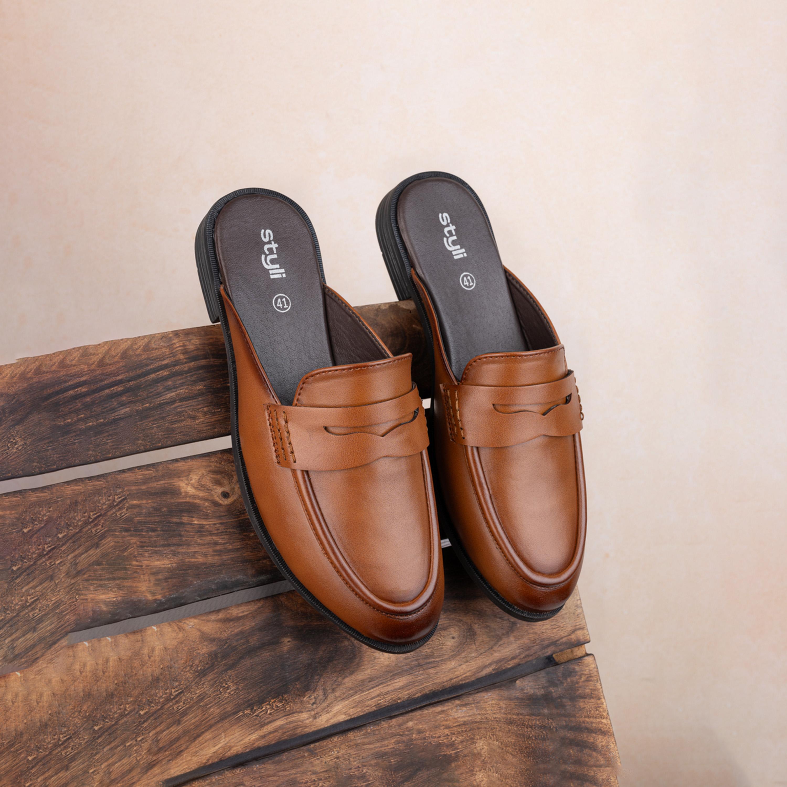 Styli Classic Slip On Open Heel Mules-men-shoes-loafersandmoccasins-image-1