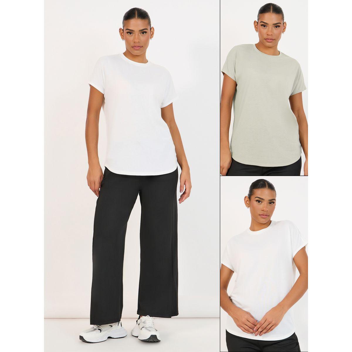Styli Active Pack of 2 Solid Curved Hem Active Tops-women-clothing-sportswearandactivewear-tshirtsandvests-image-1