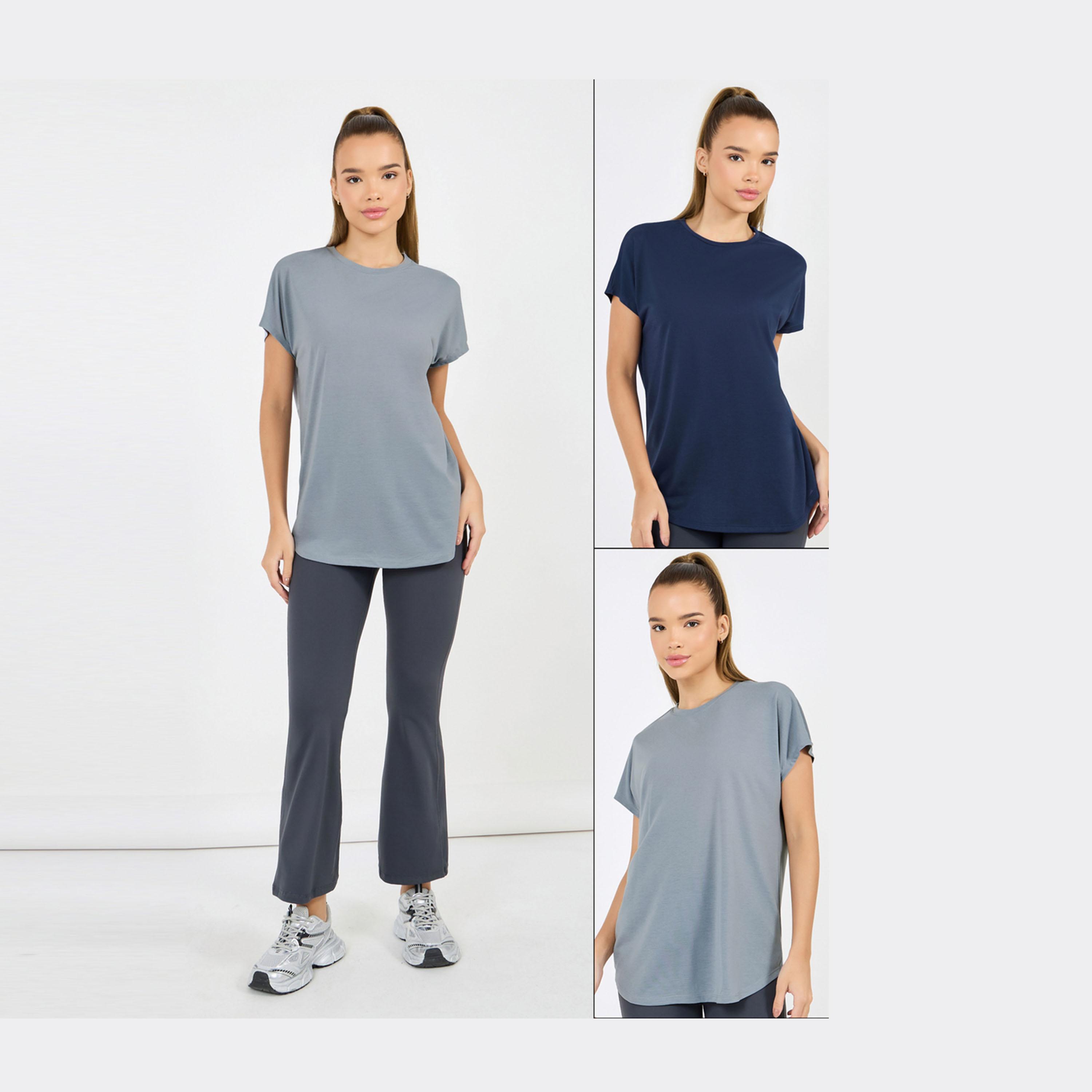 Styli Active Pack of 2 - Solid Curved Hem Top-men-clothing-sportswearandactivewear-tshirtsandpolos-image-1