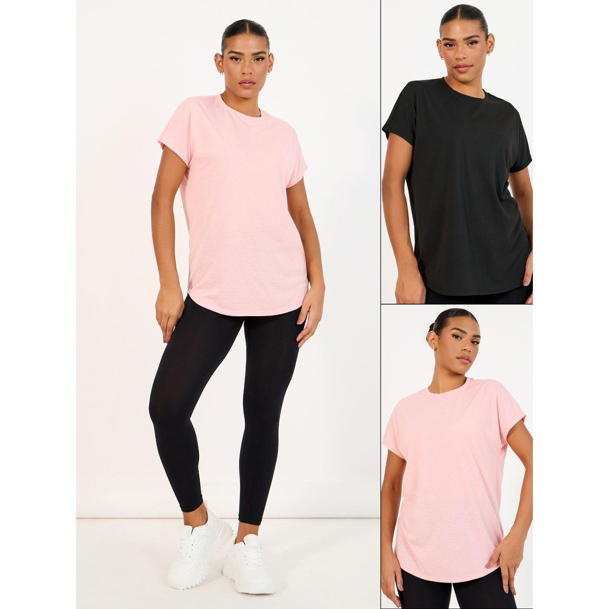 مجموعة من 2 بلوزة رياضية سادة بحافة منحنية-women-clothing-sportswearandactivewear-tshirtsandvests-image-6