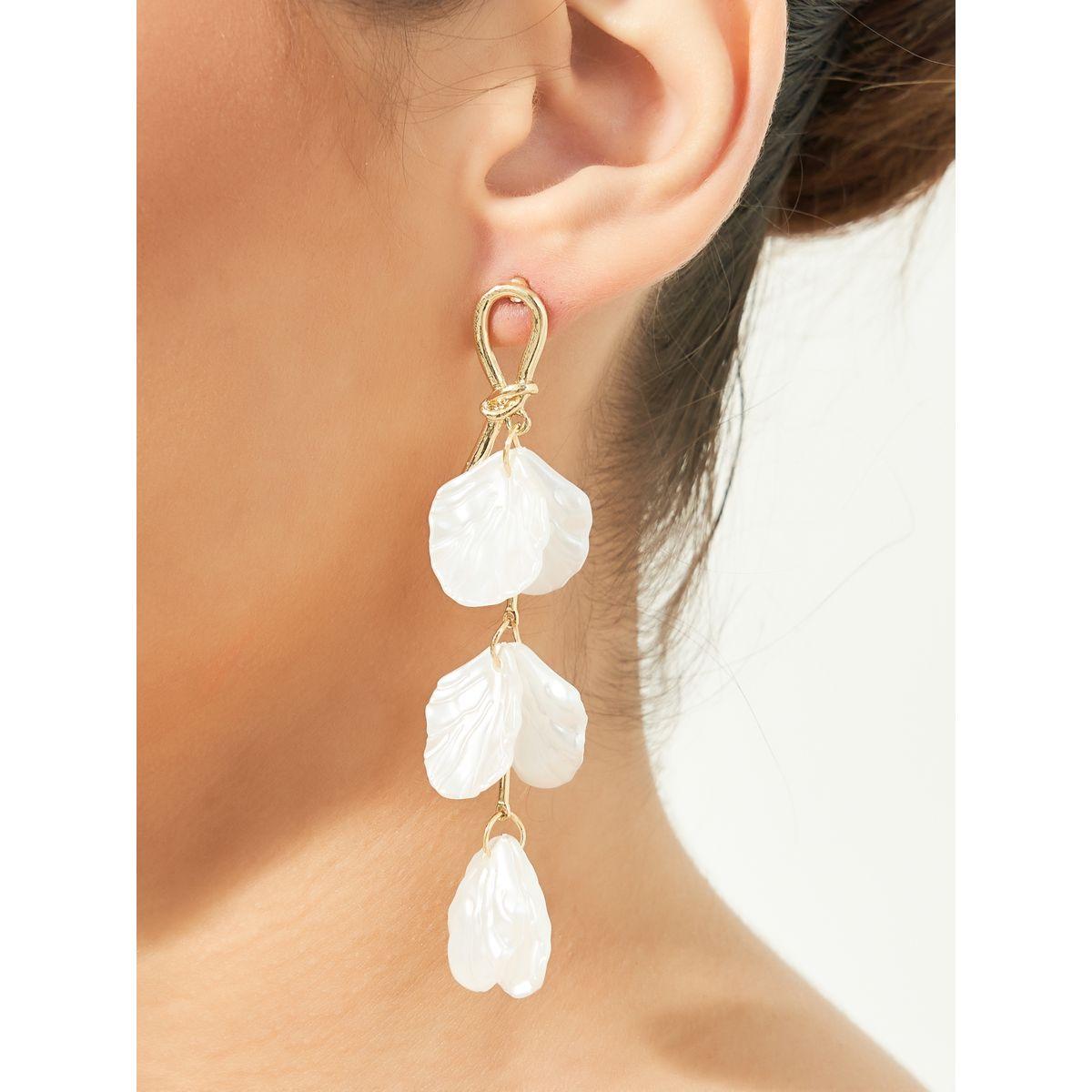 Styli Shell Dangle Earrings-women-watchesandjewellery-jewellery-earrings-image-2