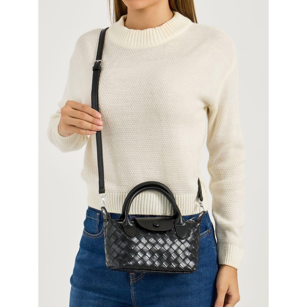 Styli Textured Handbag with Detachable Strap-women-bagsandwallets-handbags-image-3