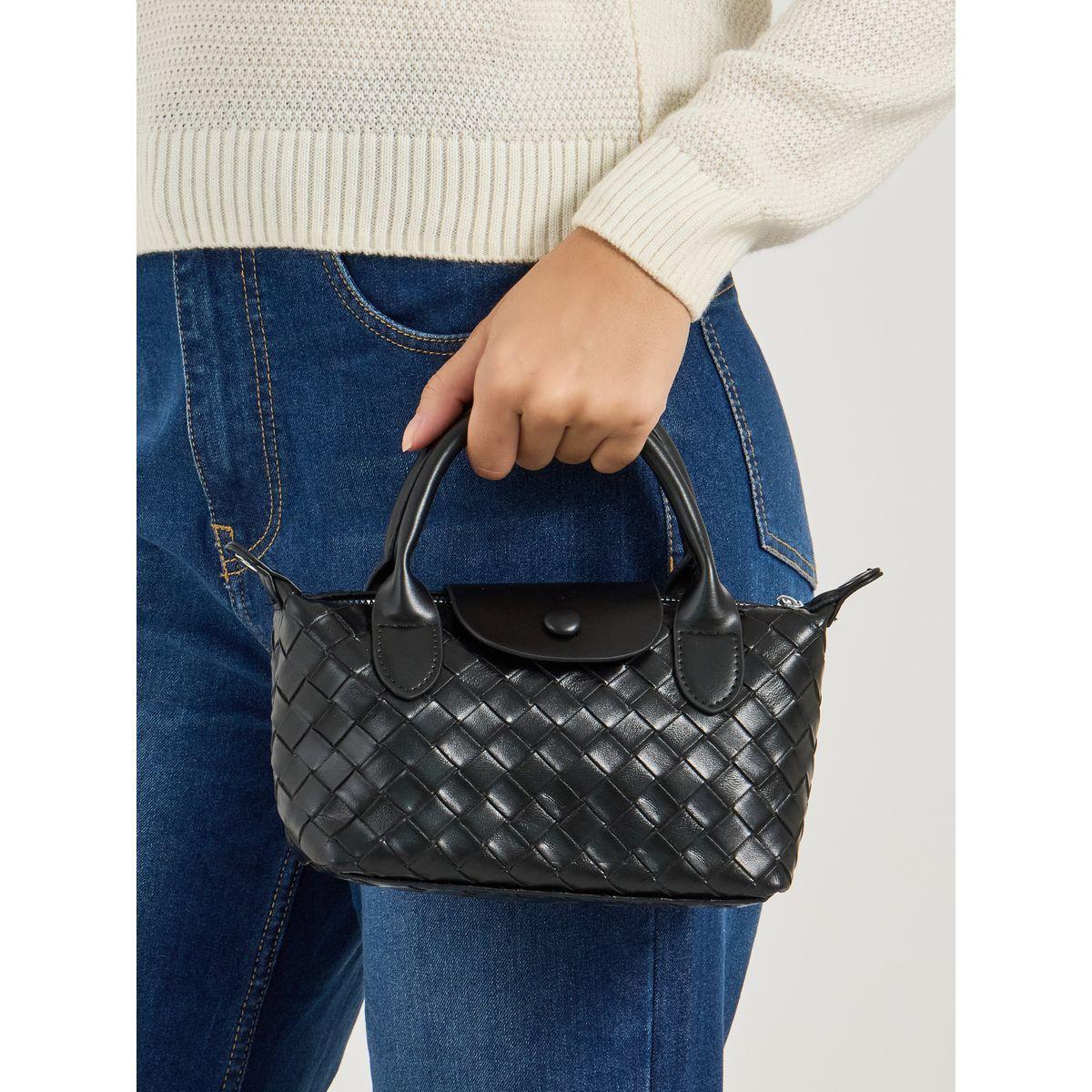 Styli Textured Handbag with Detachable Strap-women-bagsandwallets-handbags-image-4