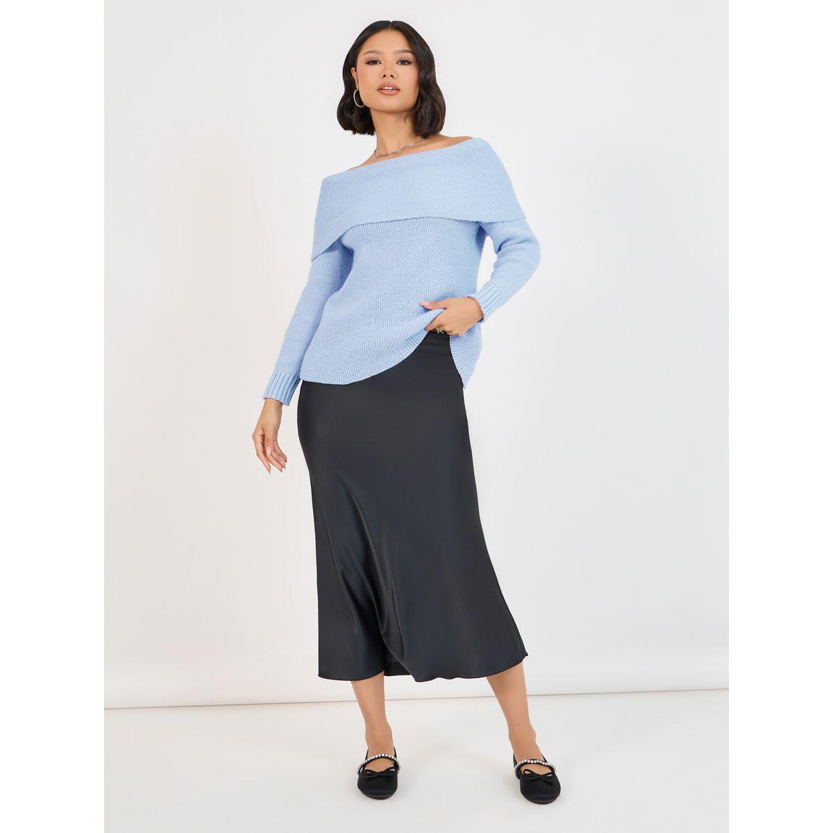 Styli Off Shoulder Neck Knit Top-women-clothing-shirtsandblouses-blouses-image-2