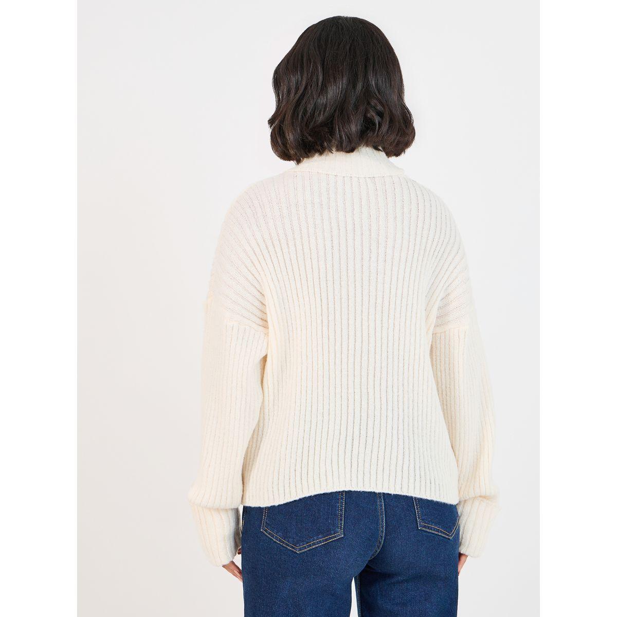 بلوزة محبوكة بياقة عالية وحواف ملفوفة-women-clothing-shirtsandblouses-blouses-image-5