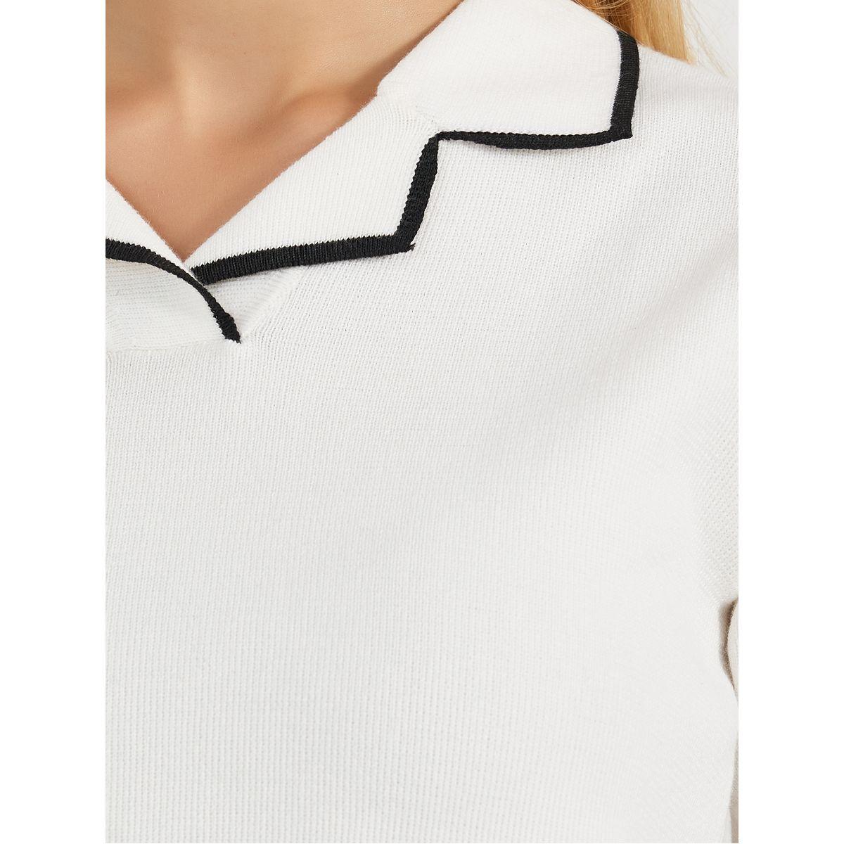 Styli Contrast Collar Accent Regular Fit Knit Top-women-clothing-shirtsandblouses-blouses-image-3