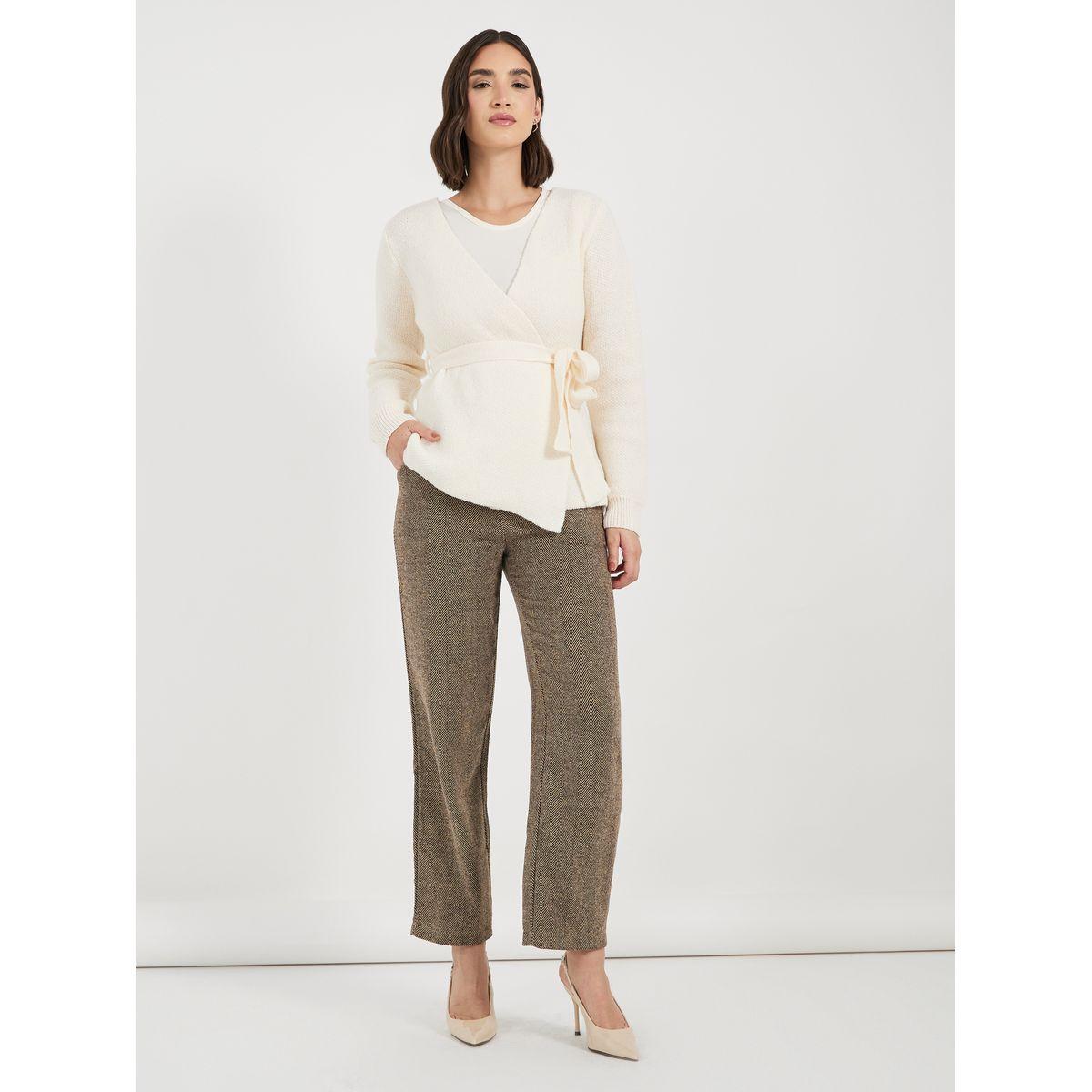 Styli Wrap Over Knit Top with Tie Belt-women-clothing-shirtsandblouses-blouses-image-2