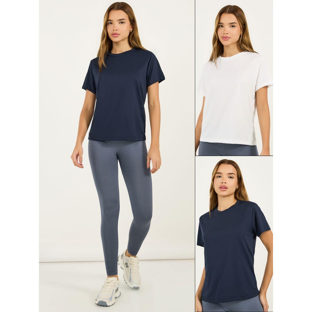 مجموعة من 2 بلوزة سادة بأكمام قصيرة-women-clothing-sportswearandactivewear-tshirtsandvests-image-7