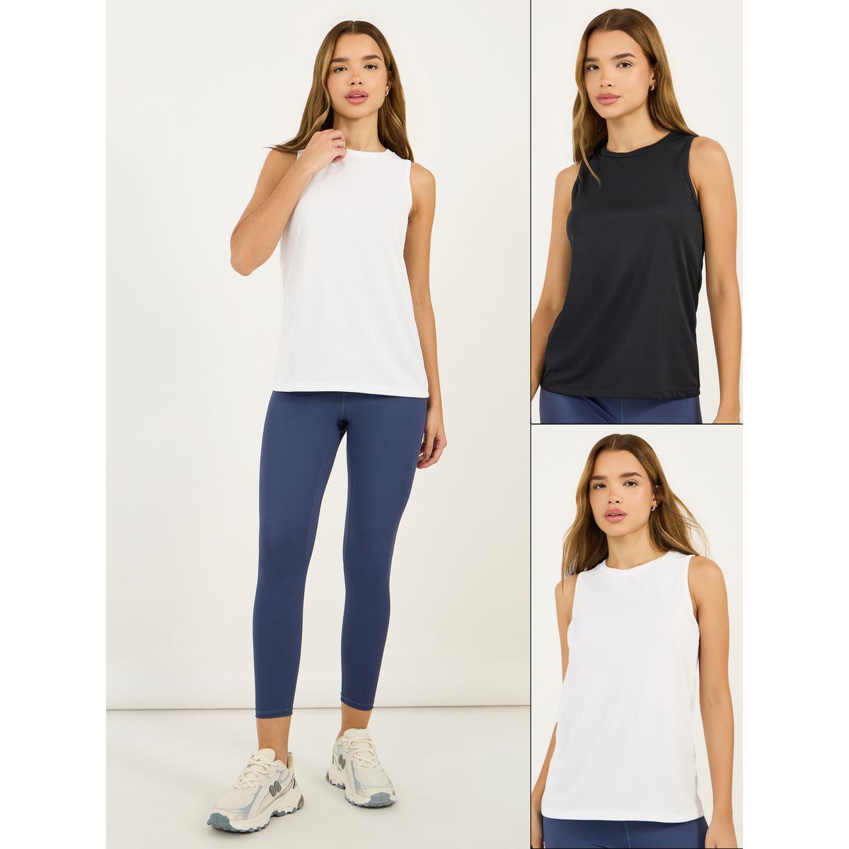 Styli Pack of 2 - Textured Round Neck Tank-women-clothing-sportswearandactivewear-tshirtsandvests-image-1