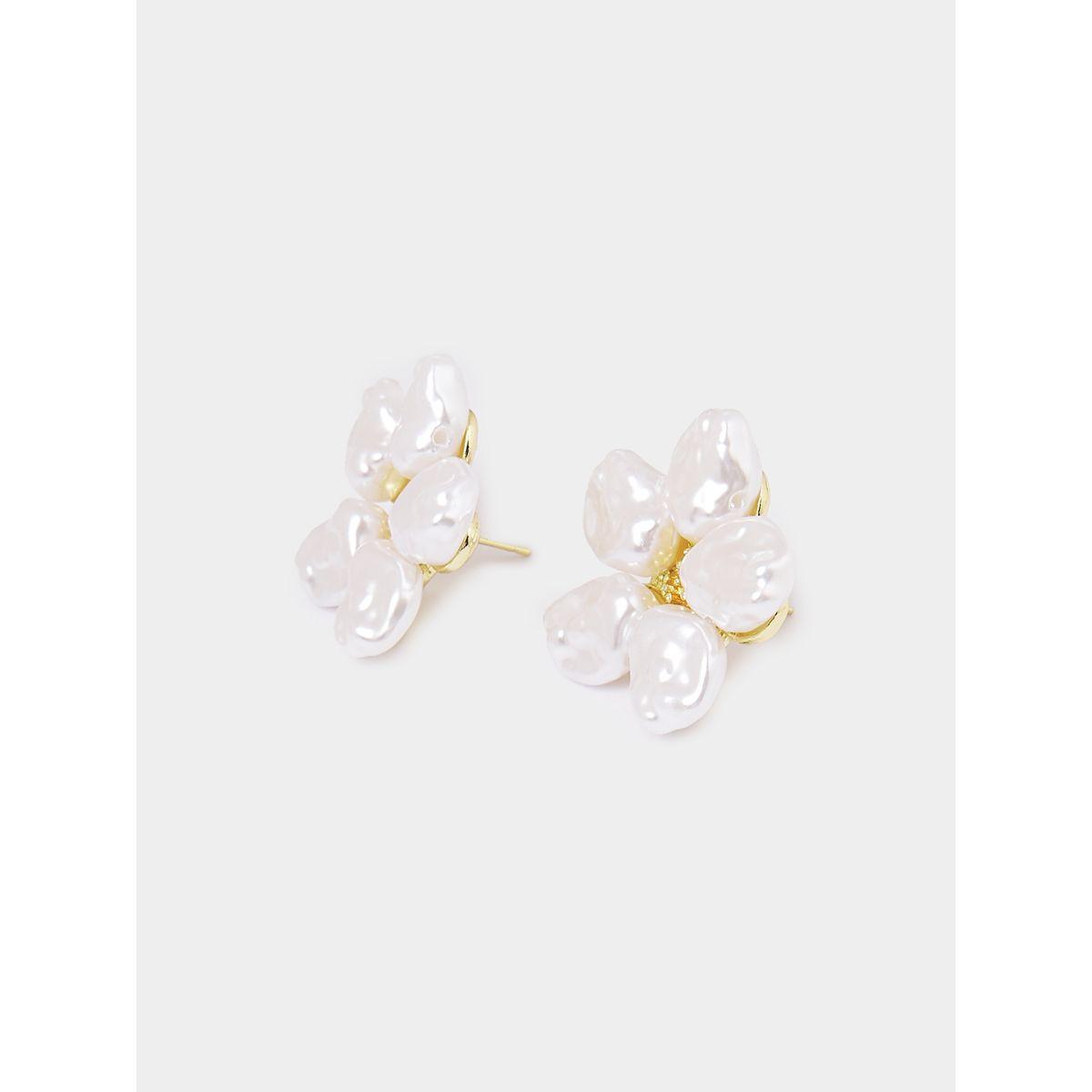 Styli Textured Floral Earrings-women-watchesandjewellery-jewellery-earrings-image-2