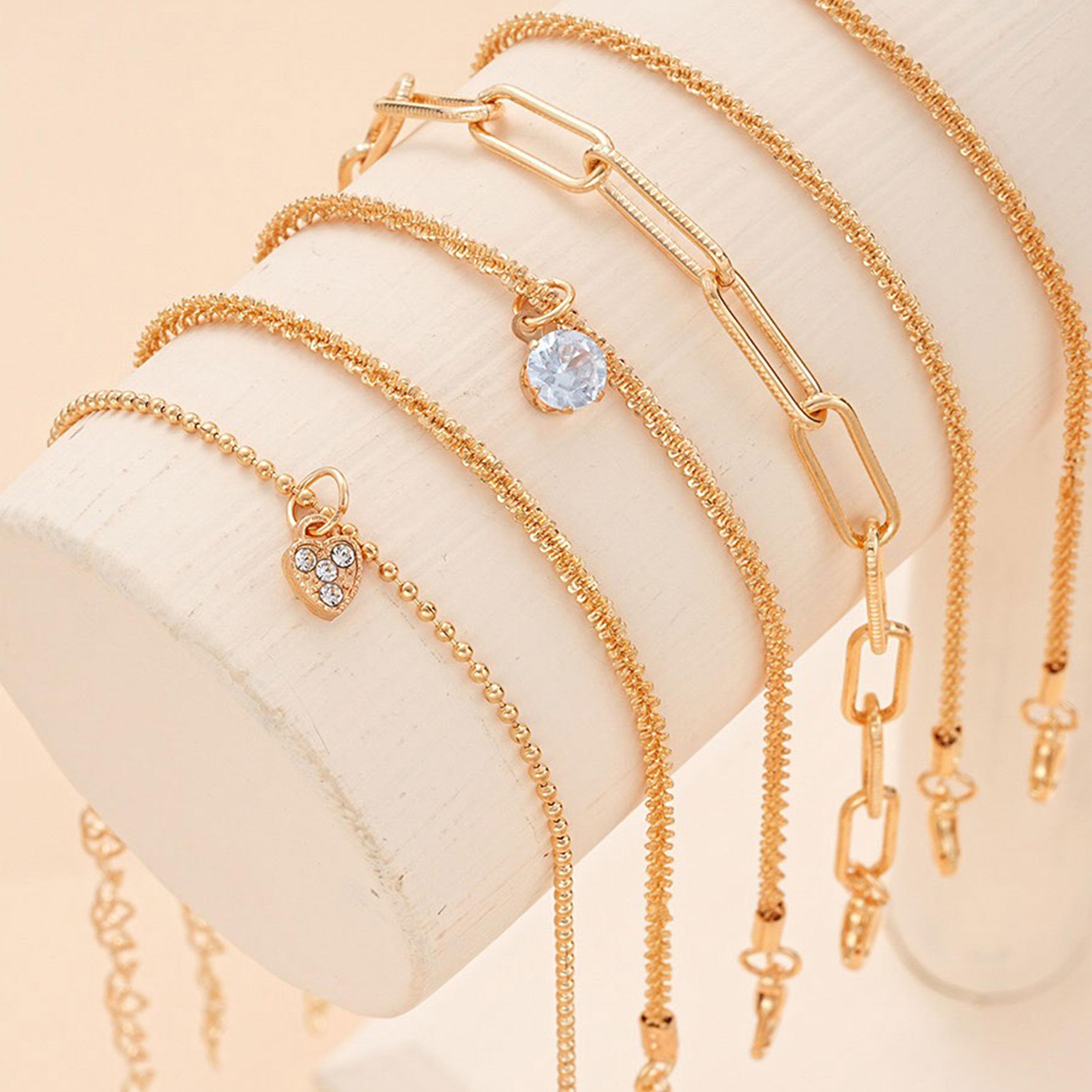 Styli Set of 6 - Link & Drop Bracelets-women-watchesandjewellery-jewellery-banglesandbracelets-image-1