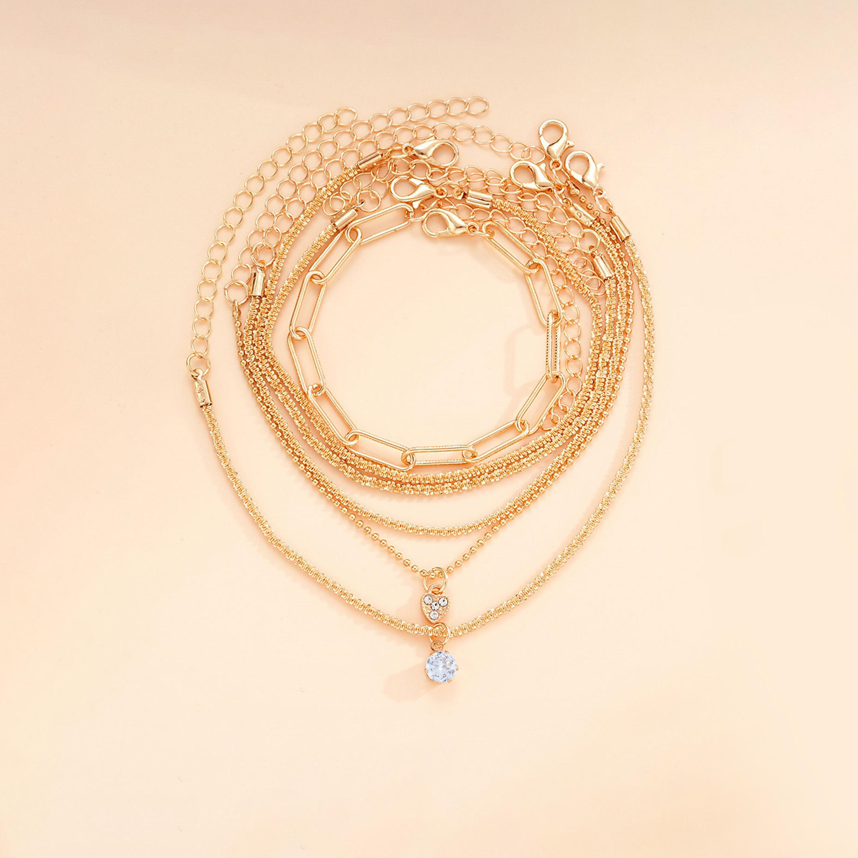 Styli Set of 6 - Link & Drop Bracelets-women-watchesandjewellery-jewellery-banglesandbracelets-image-2