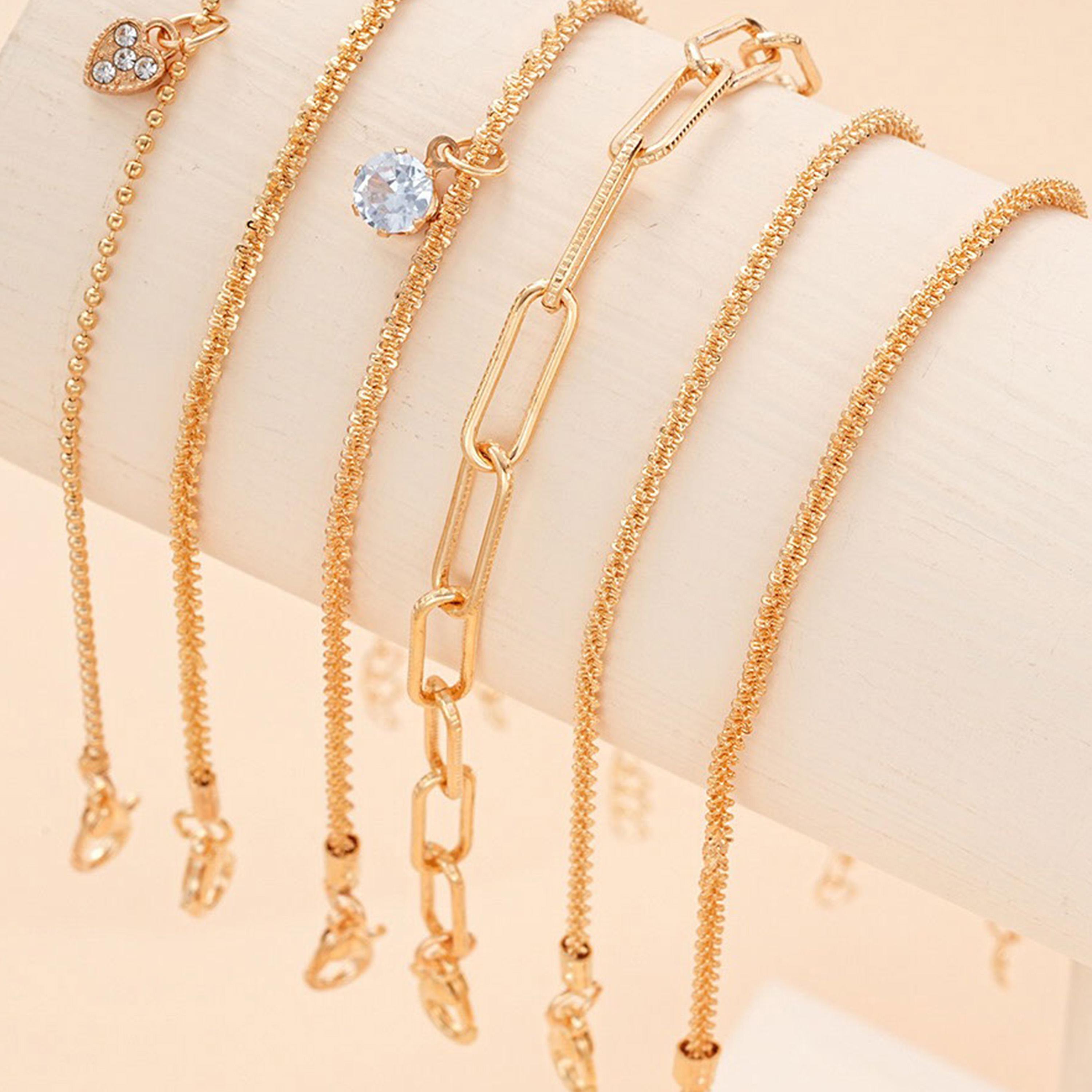 ستايلي - مجموعة من 6 قطع - أساور متصلة ومتدليّة-women-watchesandjewellery-jewellery-banglesandbracelets-image-3