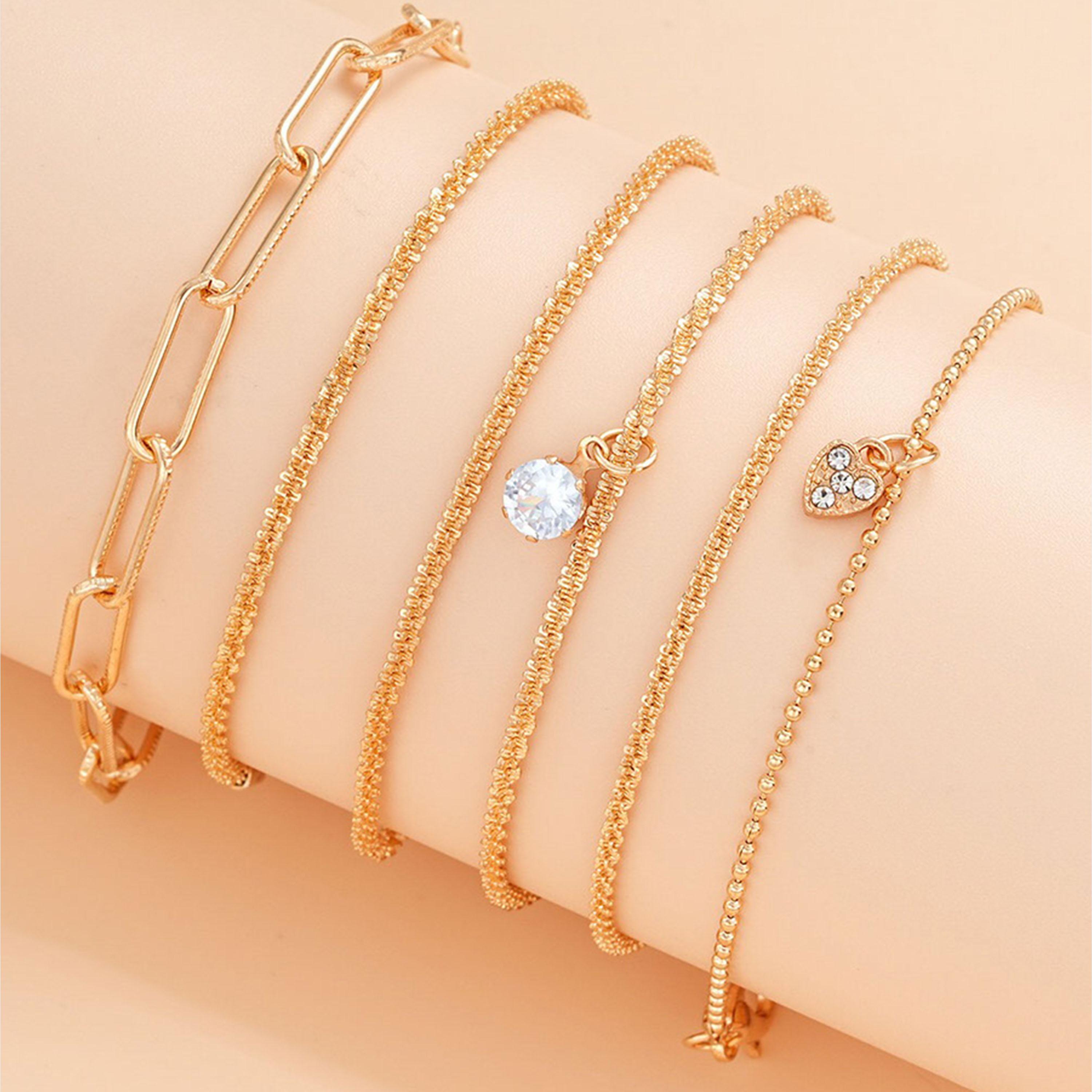 ستايلي - مجموعة من 6 قطع - أساور متصلة ومتدليّة-women-watchesandjewellery-jewellery-banglesandbracelets-image-4