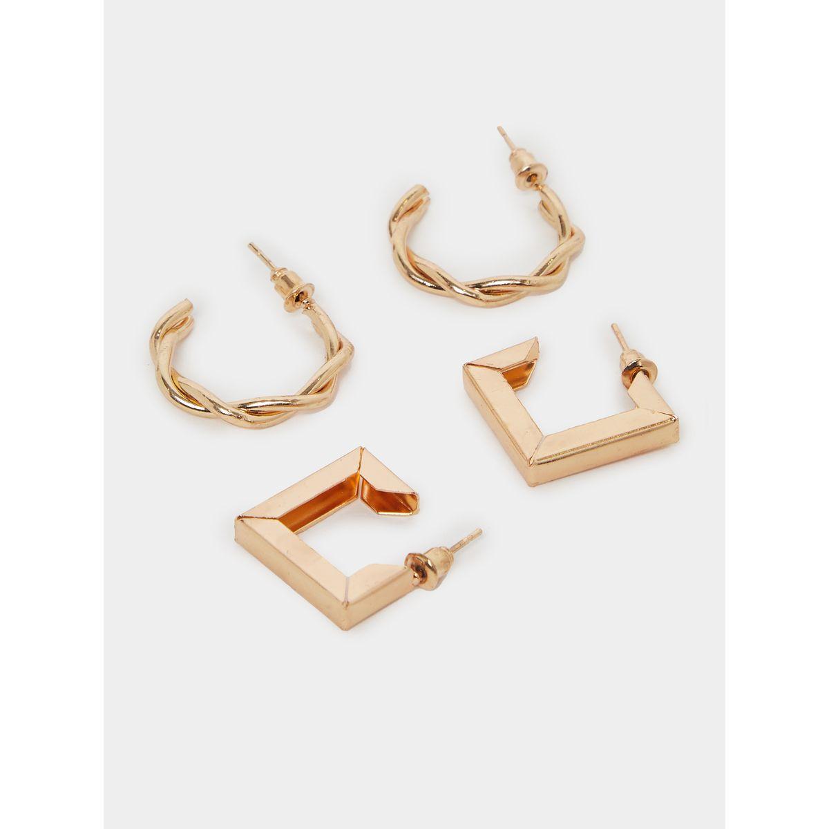 Styli Set of 6 - Textured Hoop Earrings-women-watchesandjewellery-jewellery-earrings-image-5