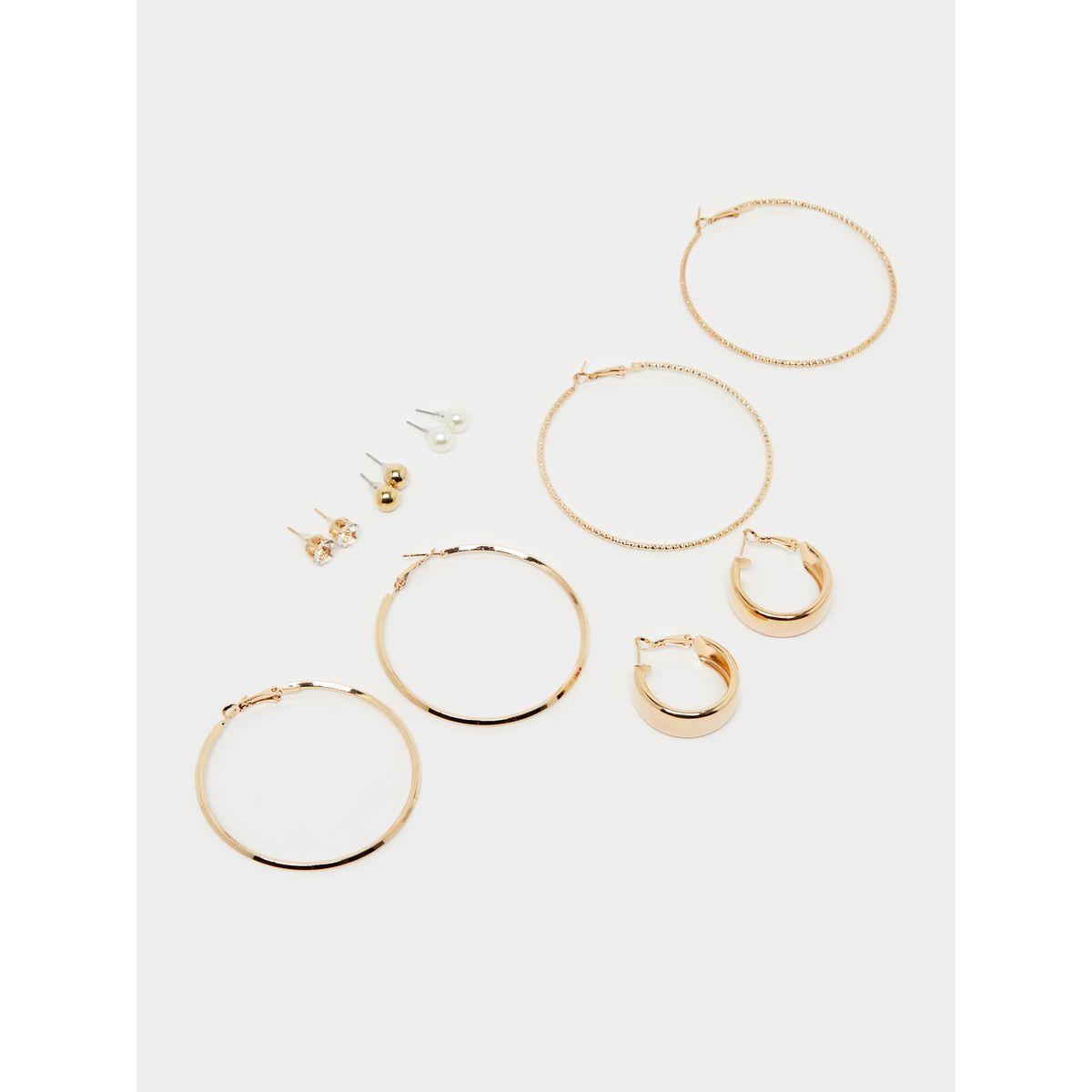 مجموعة من 6 أقراط أذن كاجوال-women-watchesandjewellery-jewellery-earrings-image-1