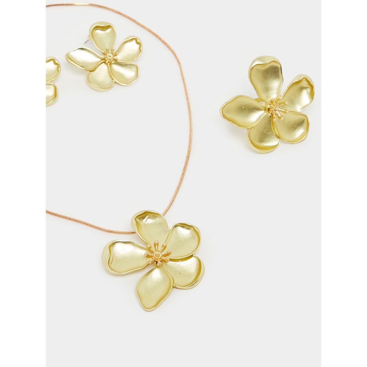 Styli Set of 3 - Floral Accent Earrings, Necklace and Ring-women-watchesandjewellery-jewellery-jewellerysets-image-3