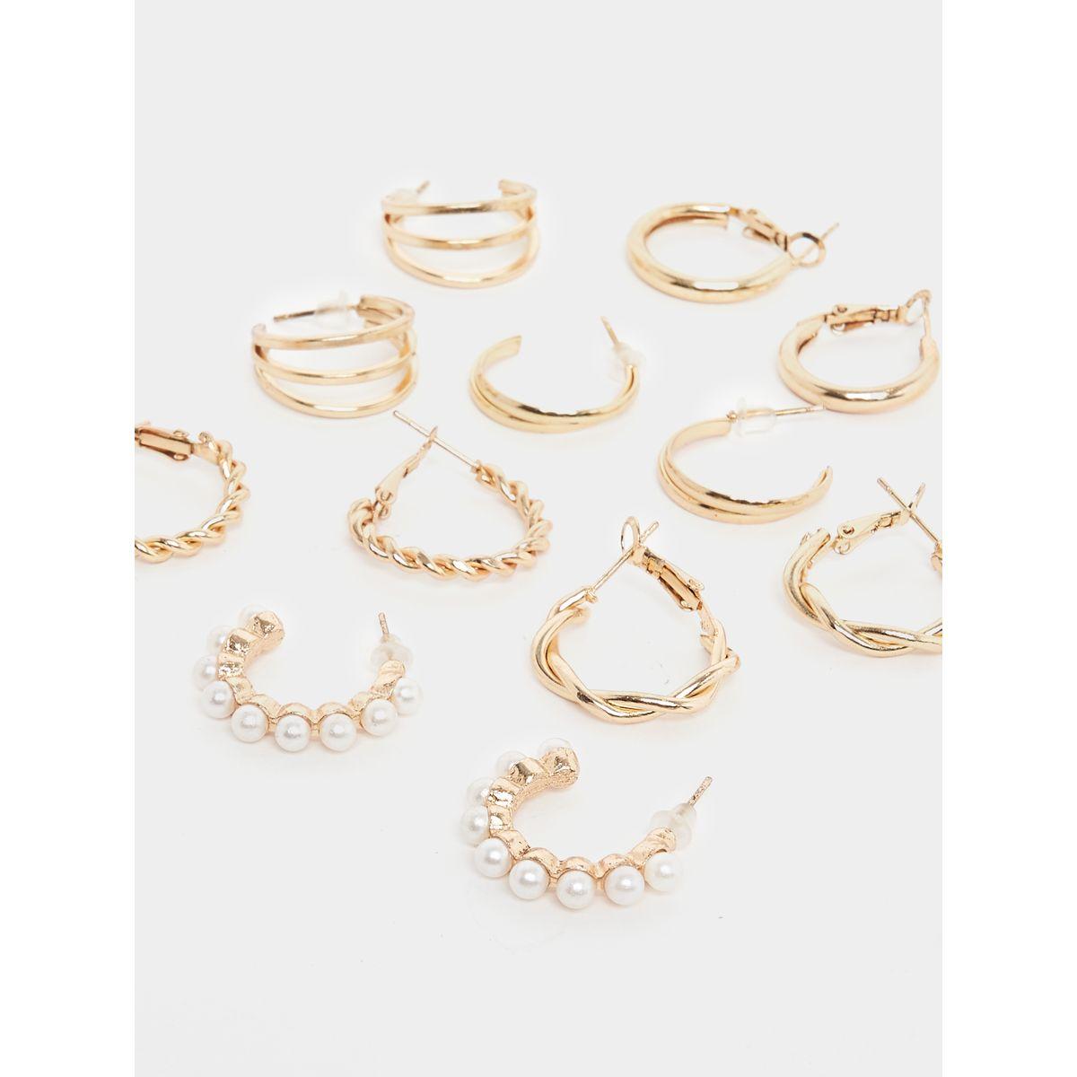 Styli Set of 18 - Textured Earrings-women-watchesandjewellery-jewellery-earrings-image-3