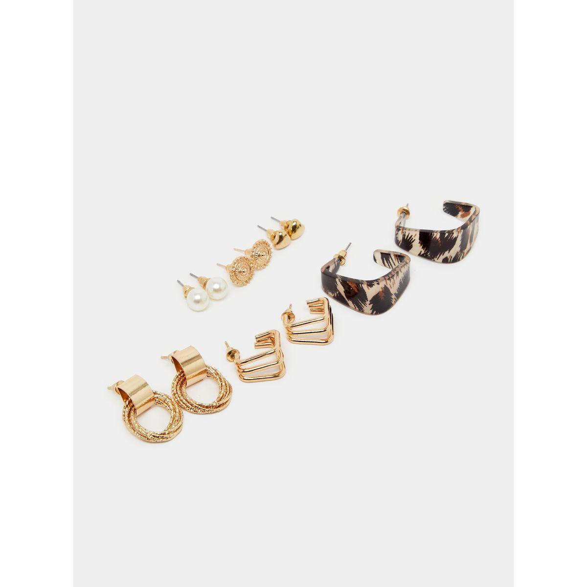 مجموعة من 6 أقراط أذن كاجوال-women-watchesandjewellery-jewellery-earrings-image-1