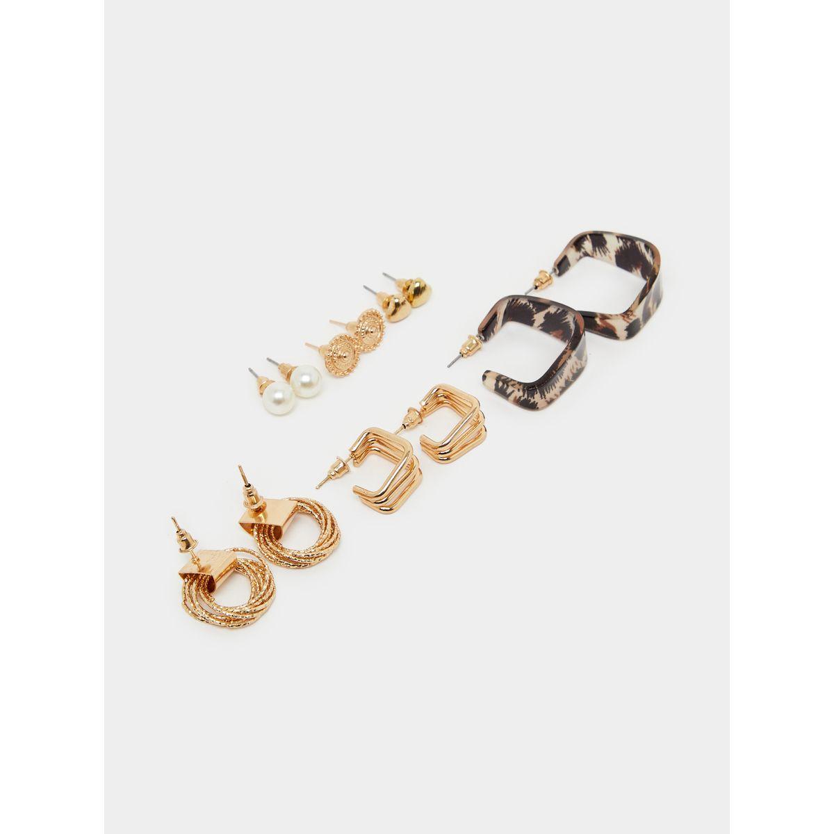 مجموعة من 6 أقراط أذن كاجوال-women-watchesandjewellery-jewellery-earrings-image-2