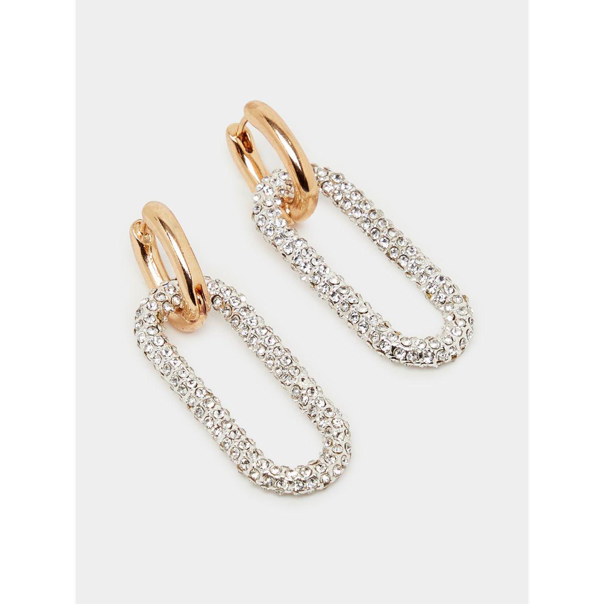 Styli Embellished Oval Earrings-women-watchesandjewellery-jewellery-earrings-image-1