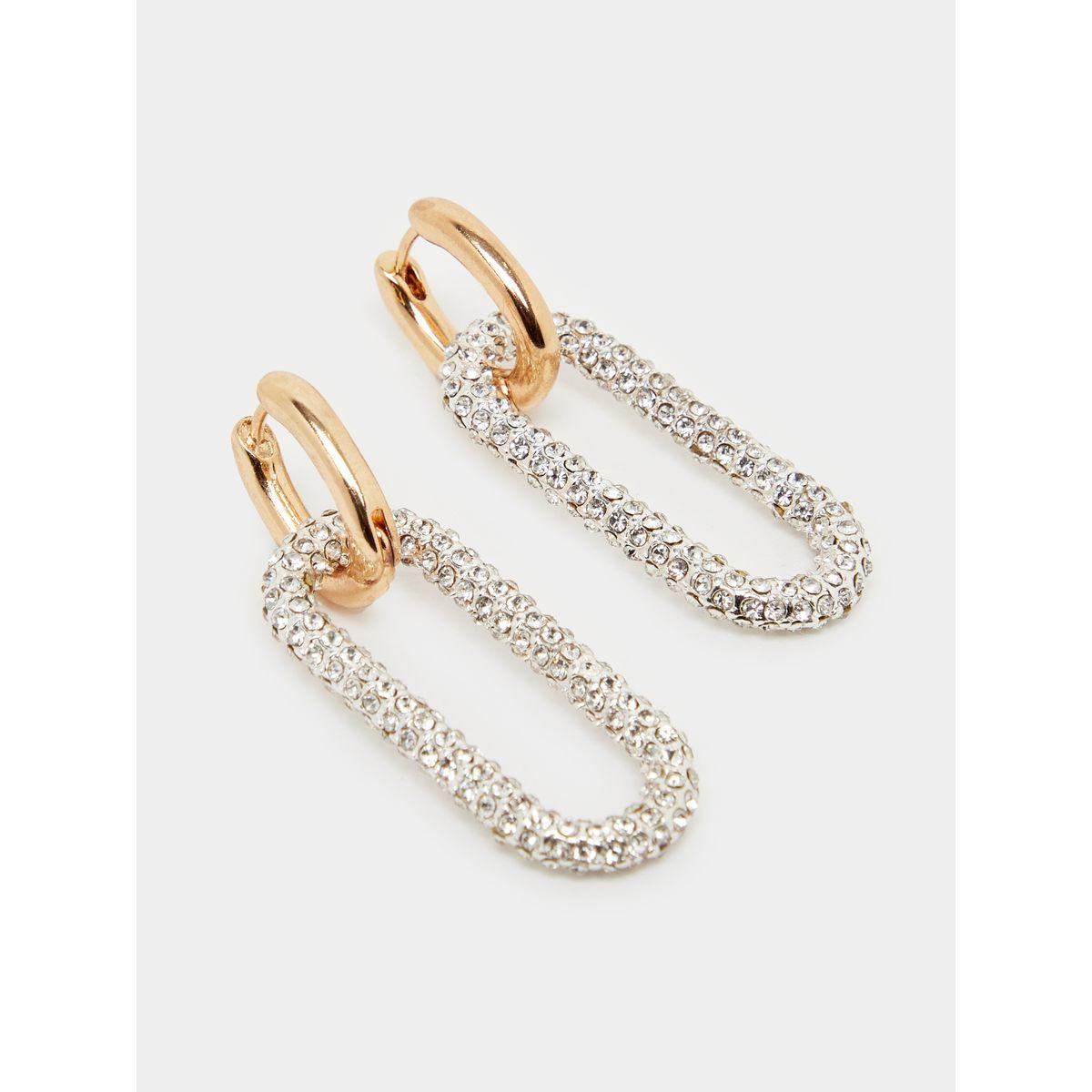 Styli Embellished Oval Earrings-women-watchesandjewellery-jewellery-earrings-image-3