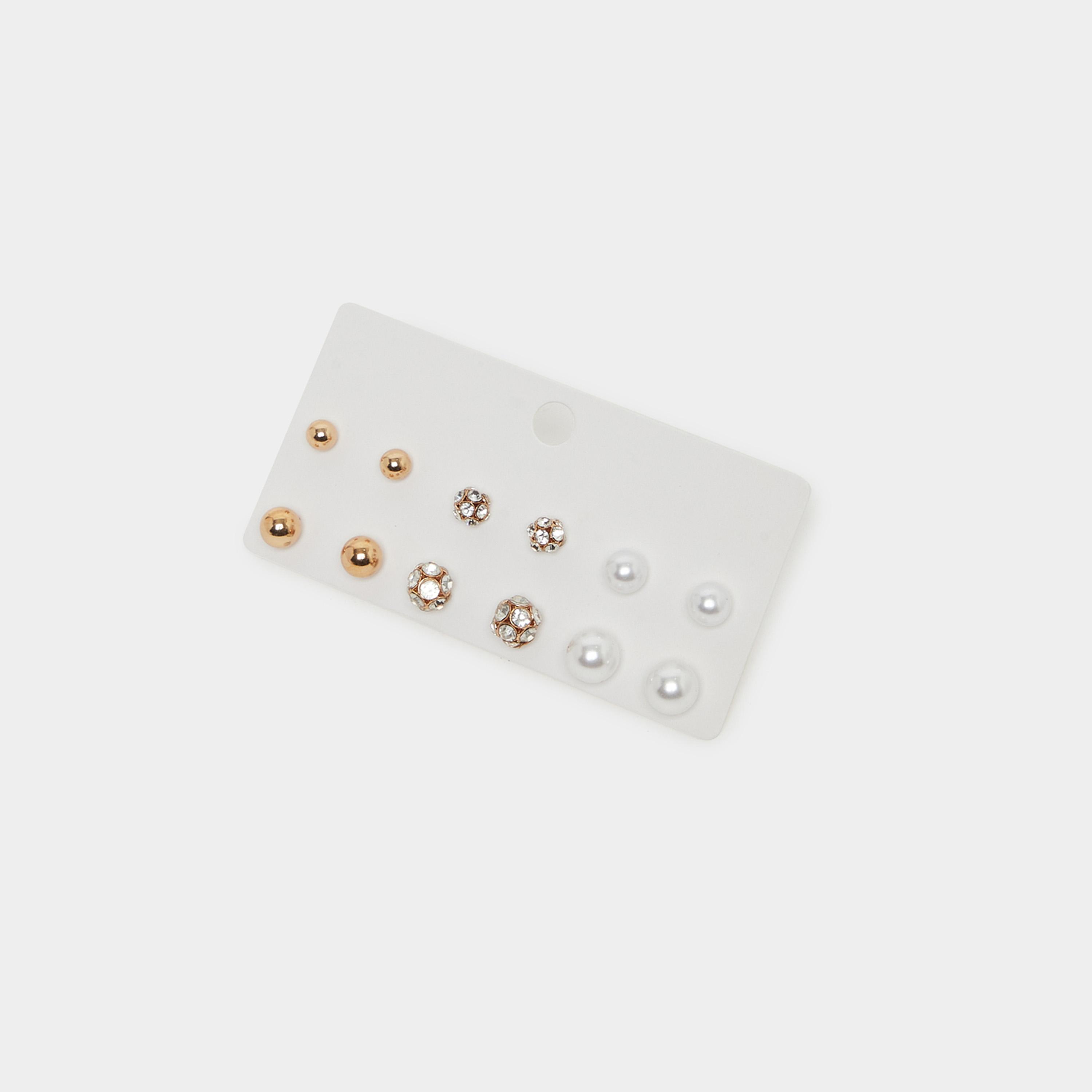 Styli Set of 6 - Pearl Stud Earrings-women-watchesandjewellery-jewellery-earrings-image-2
