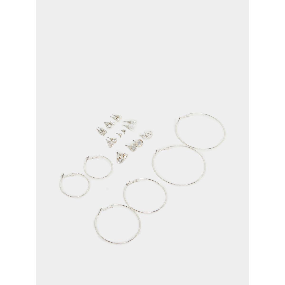 مجموعة من 12 أقراط اذن متنوعة-women-watchesandjewellery-jewellery-earrings-image-1