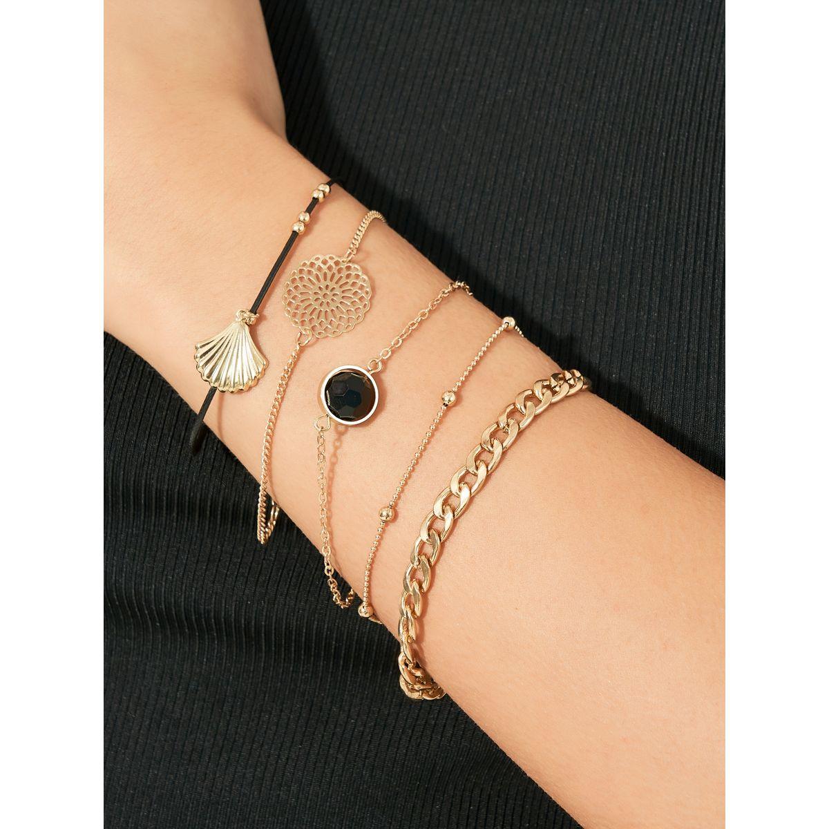 مجموعة من 5 أساور يد متنوعة-women-watchesandjewellery-jewellery-banglesandbracelets-image-1