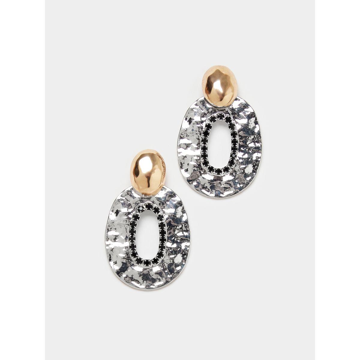 Styli Textured Drop Earrings-women-watchesandjewellery-jewellery-earrings-image-1
