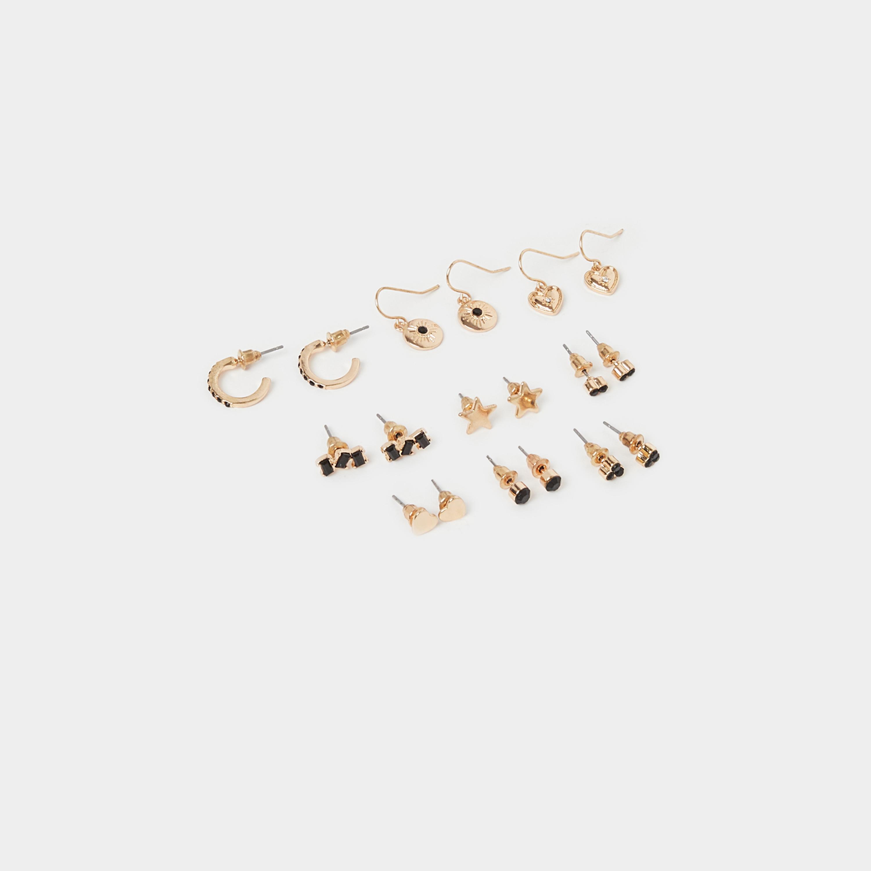 ستايلي - مجموعة من 9 أقراط على شكل قلب-women-watchesandjewellery-jewellery-earrings-image-1