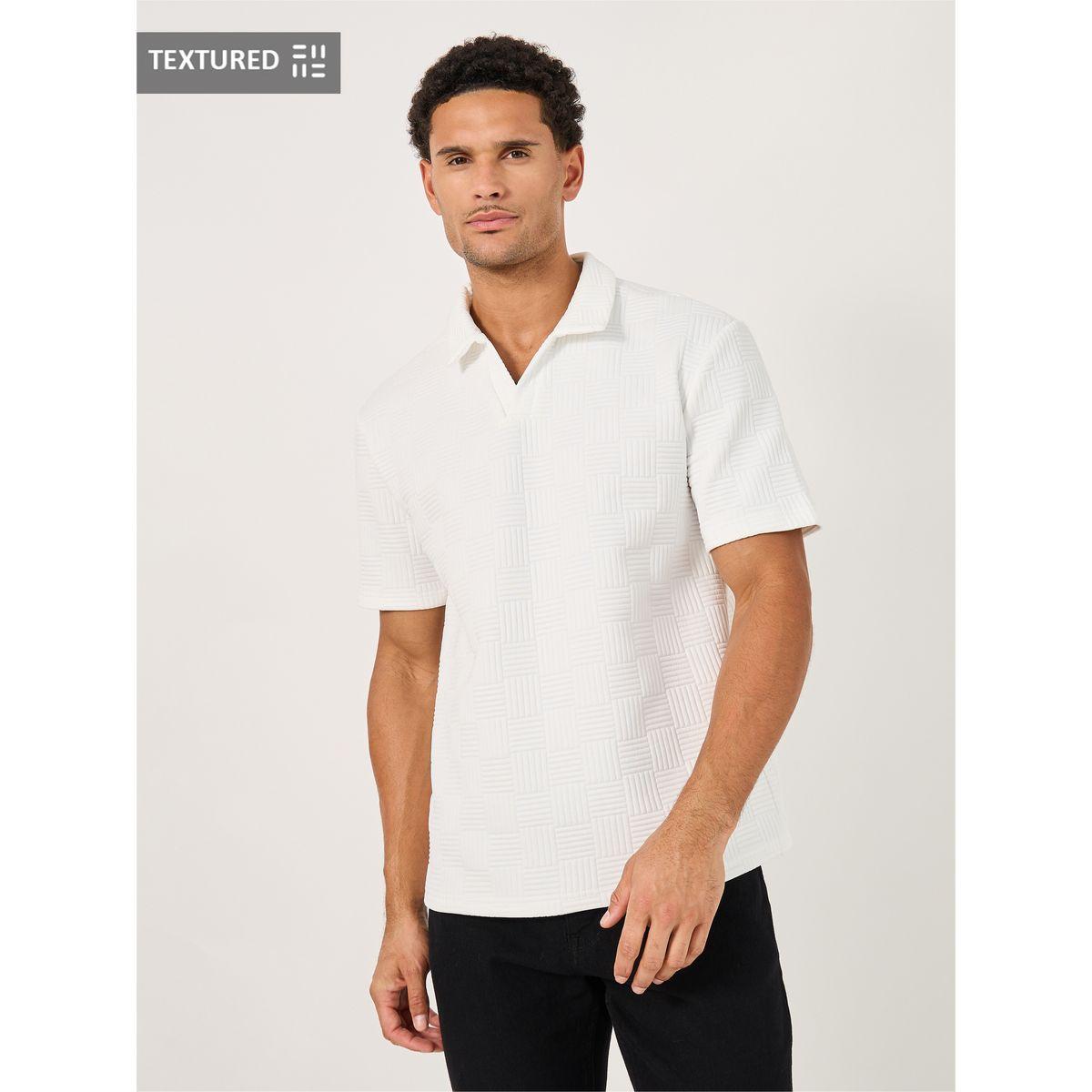 Styli Quilted Texture Revere Collar Relaxed Polo-men-clothing-tshirtsandpolos-polos-image-1