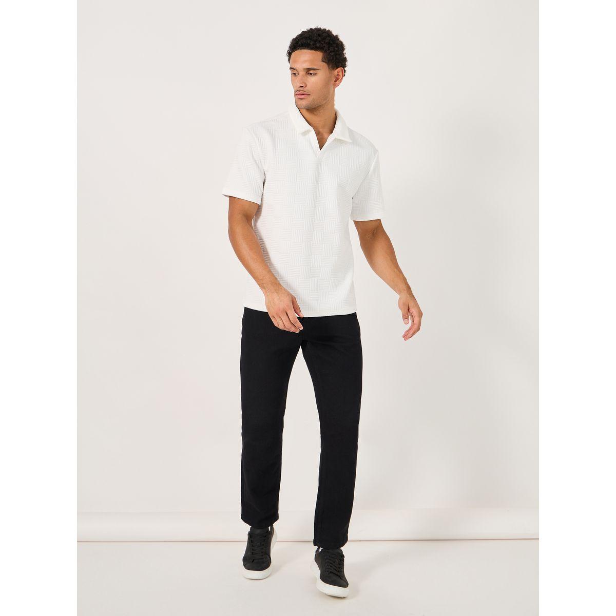 Styli Quilted Texture Revere Collar Relaxed Polo-men-clothing-tshirtsandpolos-polos-image-2