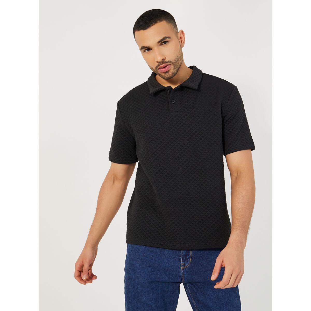 تيشيرت بياقة بولو وتفاصيل بارزة الملمس-men-clothing-tshirtsandpolos-polos-image-1