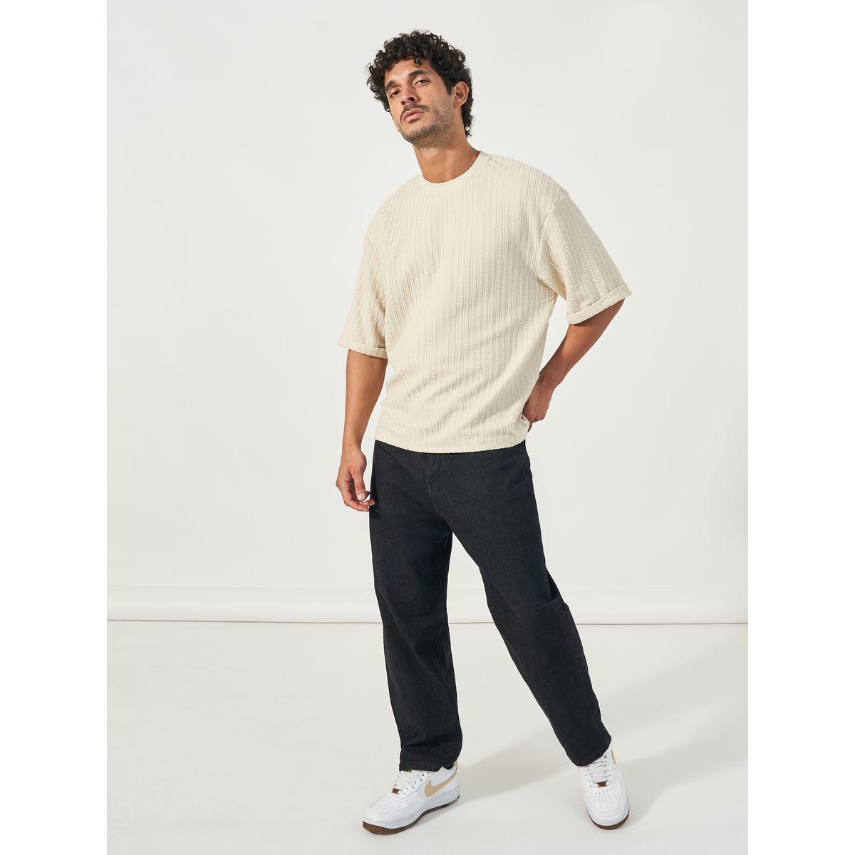 تيشيرت مُجسم سيرساكر مع أكمام ملفوفة-men-clothing-tshirtsandpolos-tshirts-image-2