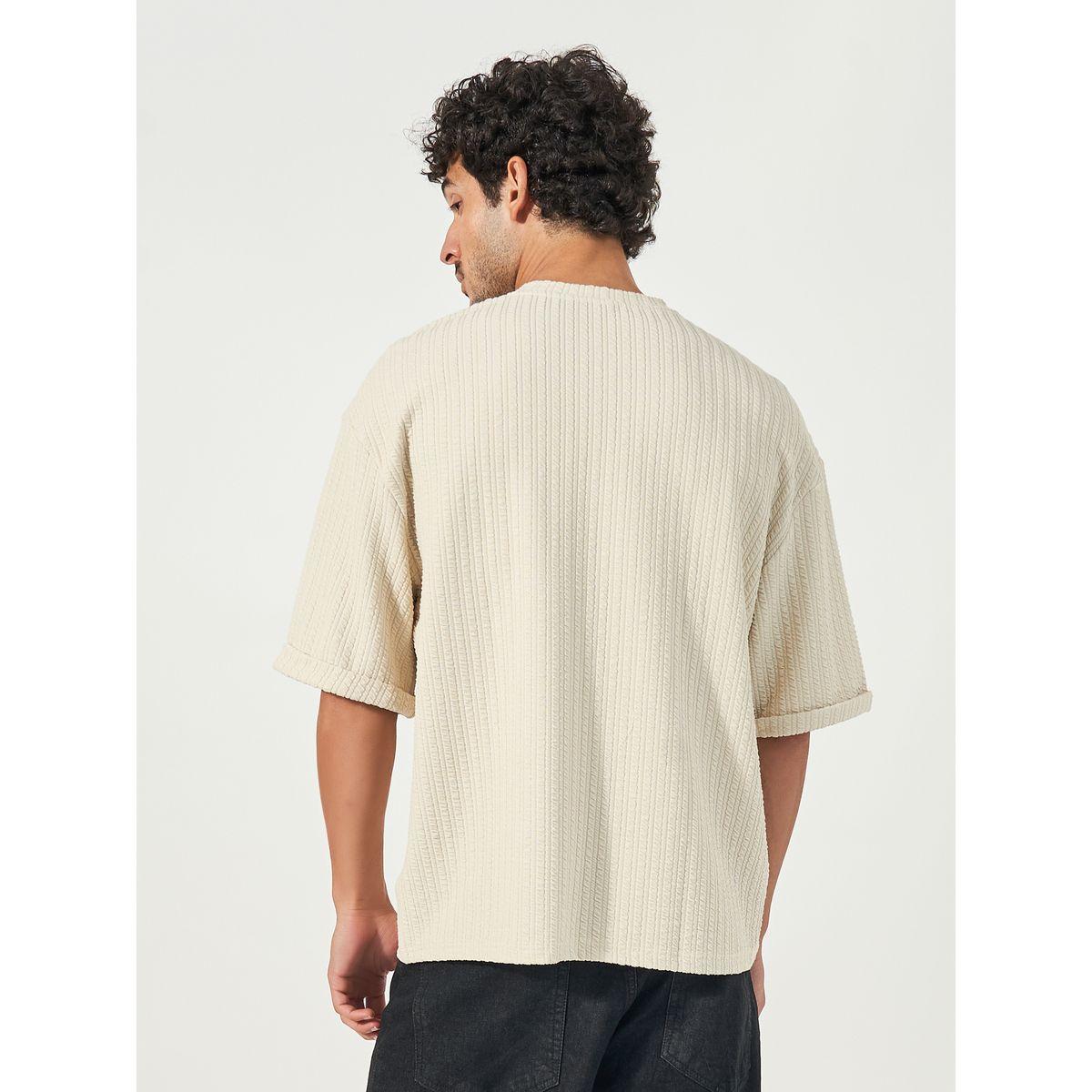 تيشيرت مُجسم سيرساكر مع أكمام ملفوفة-men-clothing-tshirtsandpolos-tshirts-image-4