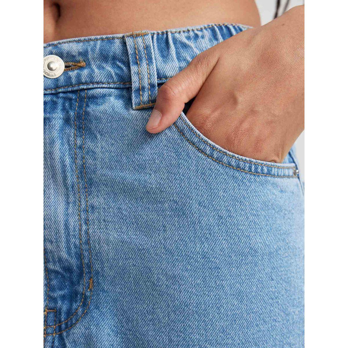 جينز قصير بقصة موم وخصر عالي ديفاكتو × ستايلي-women-clothing-bottoms-jeans-image-6