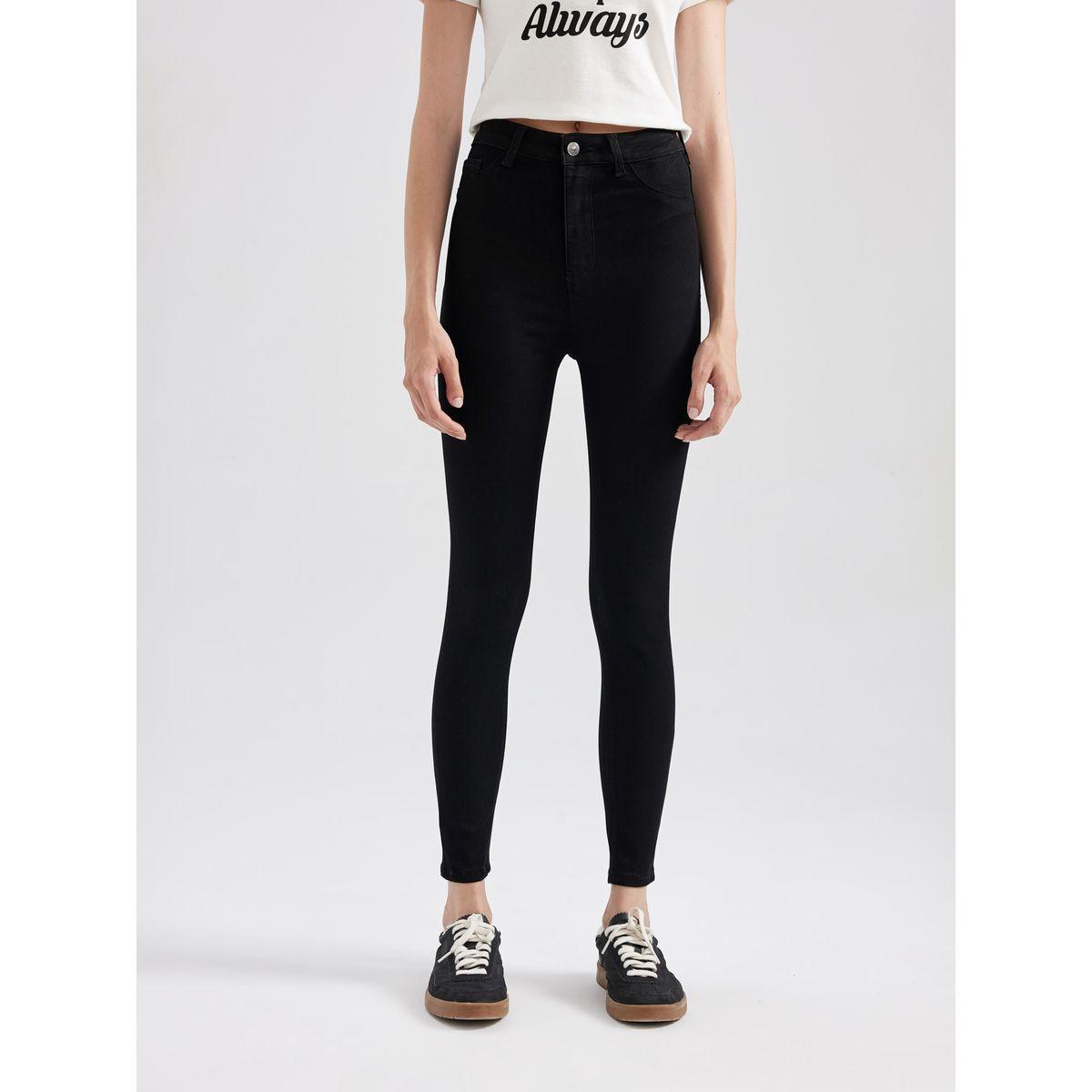 جينز قصير بقصة سكيني وخصر عالي ديفاكتو × ستايلي-women-clothing-bottoms-jeans-image-4