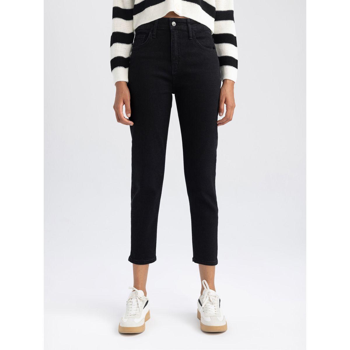 جينز مريح بقصة موم مع جيوب ديفاكتو × ستايلي-women-clothing-bottoms-jeans-image-5