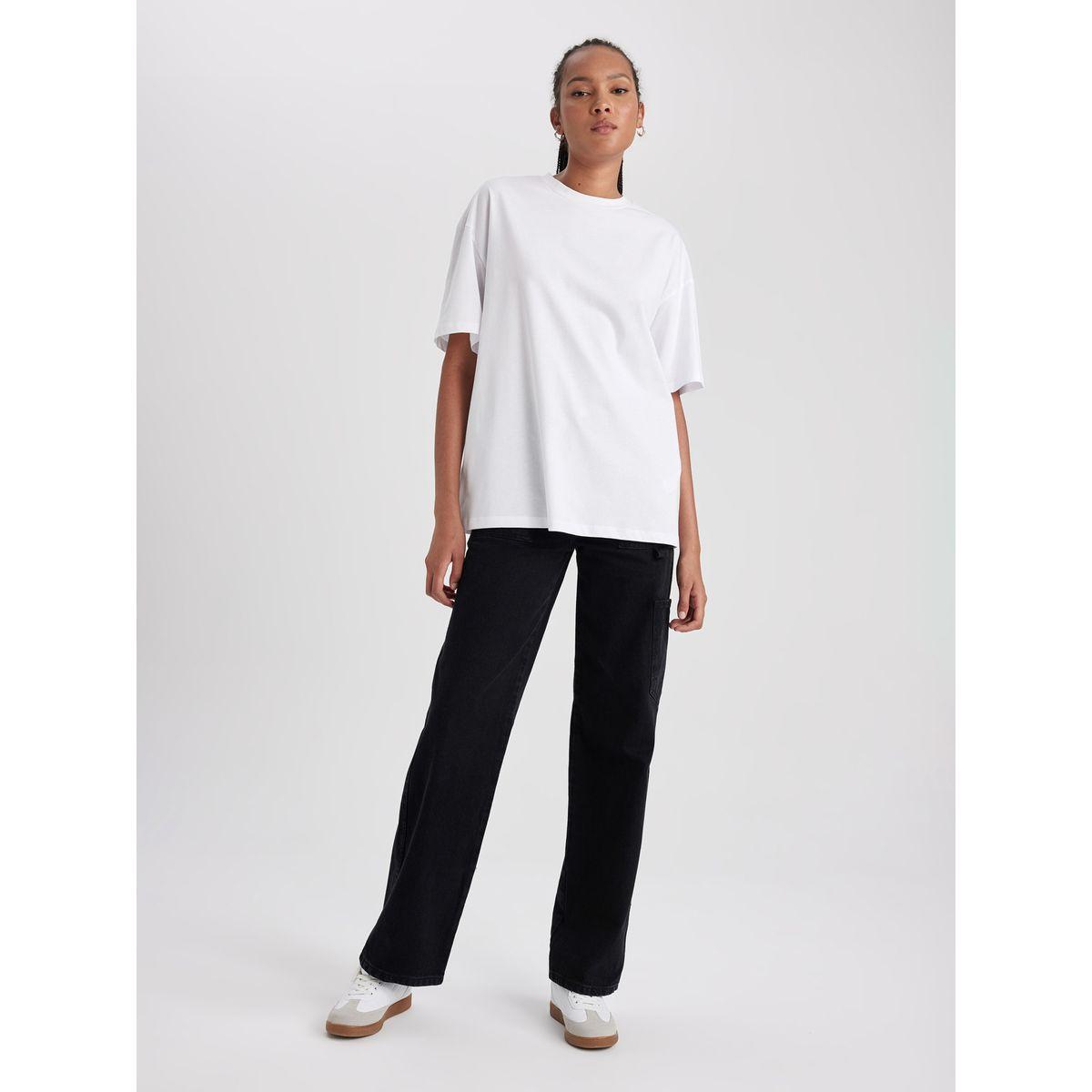 جينز بارجل واسعة وخصر عالي ديفاكتو × ستايلي-women-clothing-bottoms-jeans-image-2