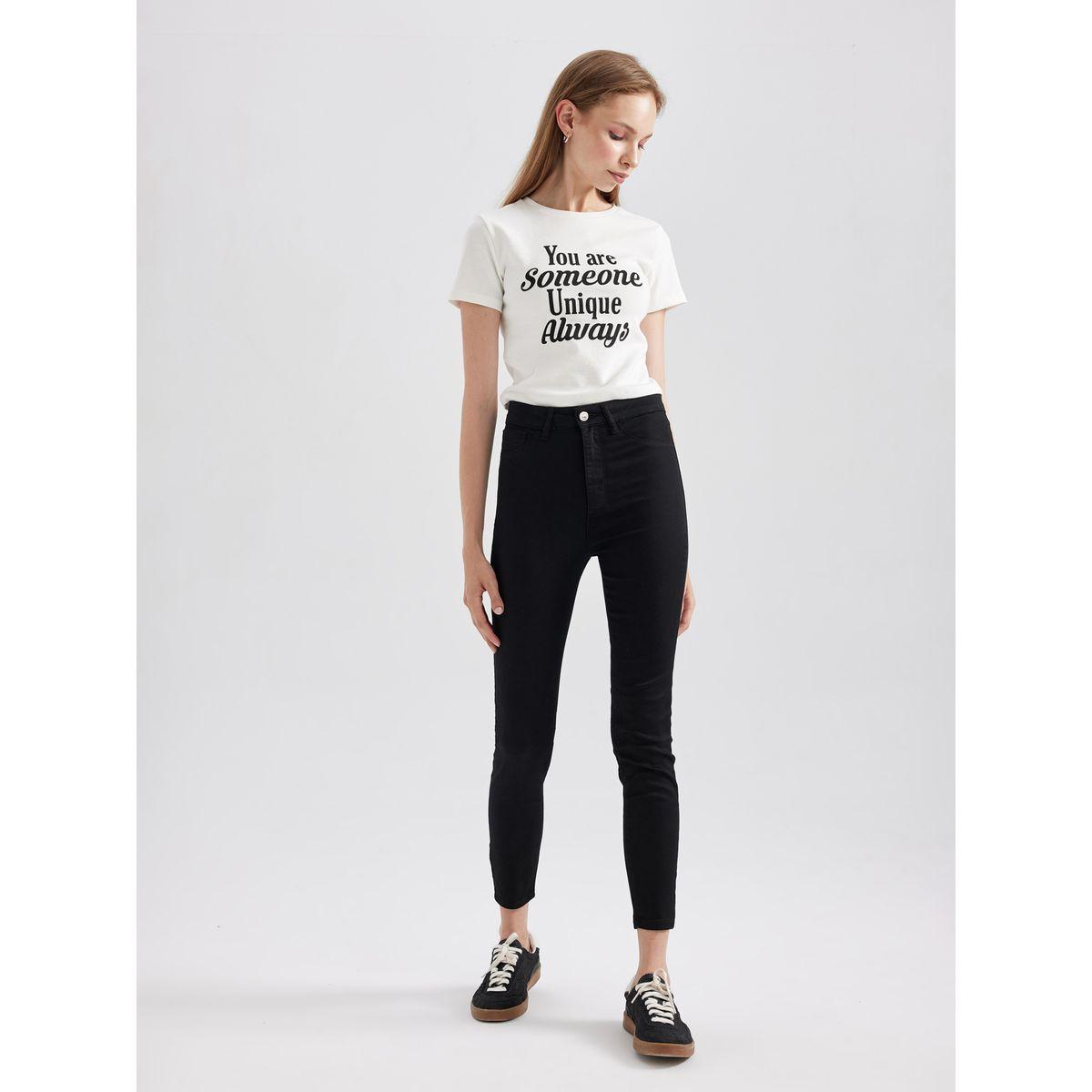 جينز بقصة سكيني وخصر عالي ديفاكتو × ستايلي-women-clothing-bottoms-jeans-image-2